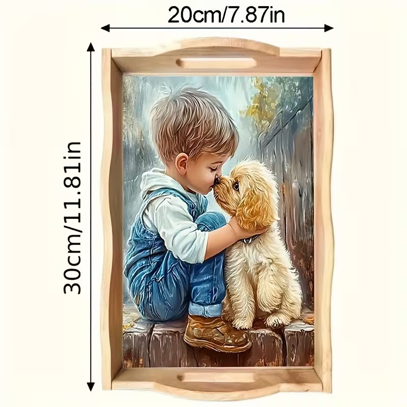My Best Little Friend diamond art decorative tray design