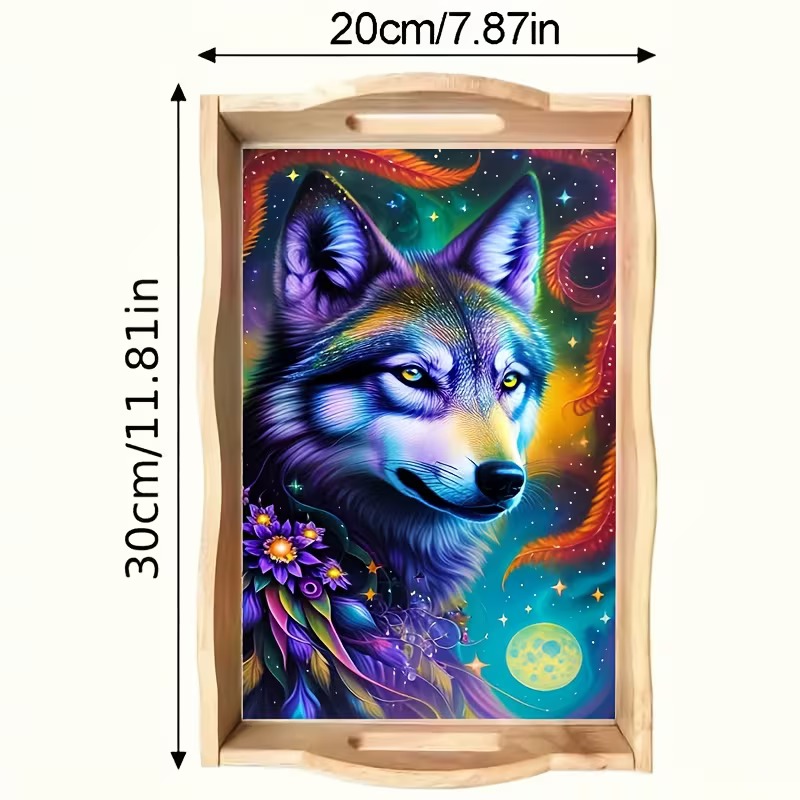 Keeper of the Cosmic Wild diamond art decorative tray design