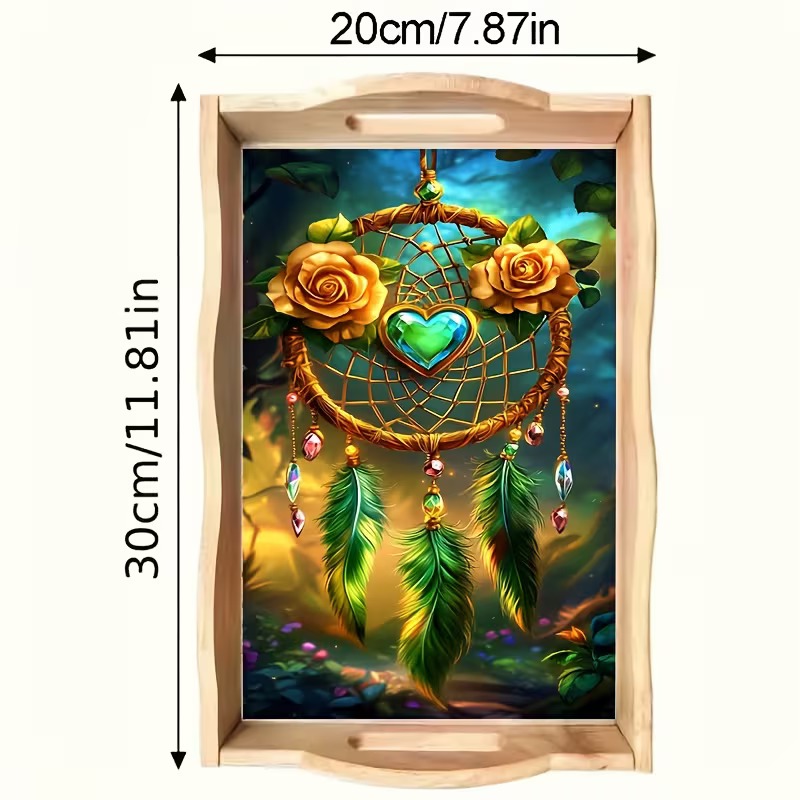 Golden Dreamweaver diamond art decorative tray design