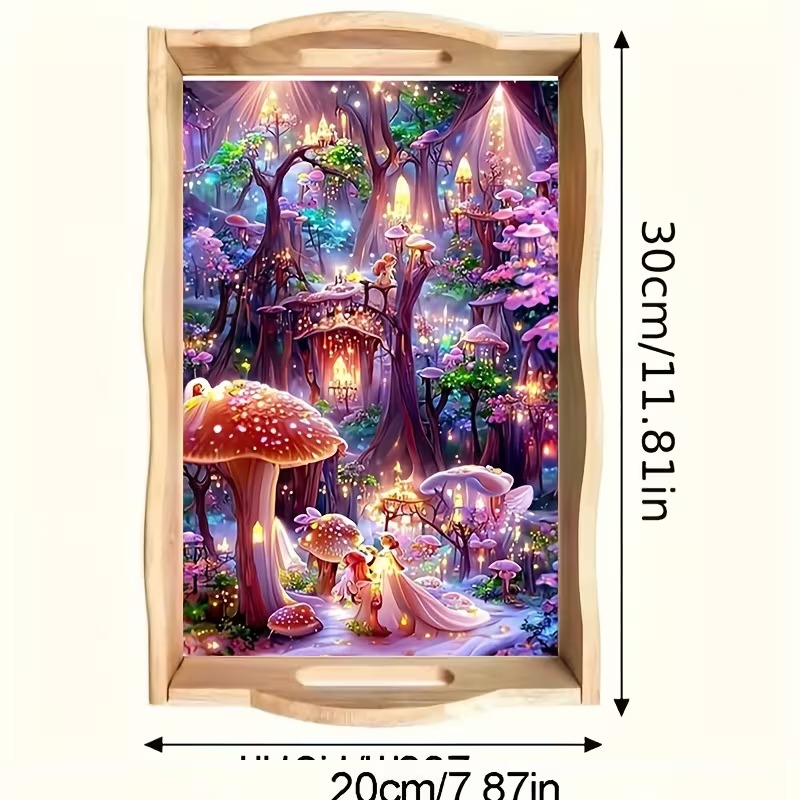 Mushroom Hollow diamond art decorative tray design