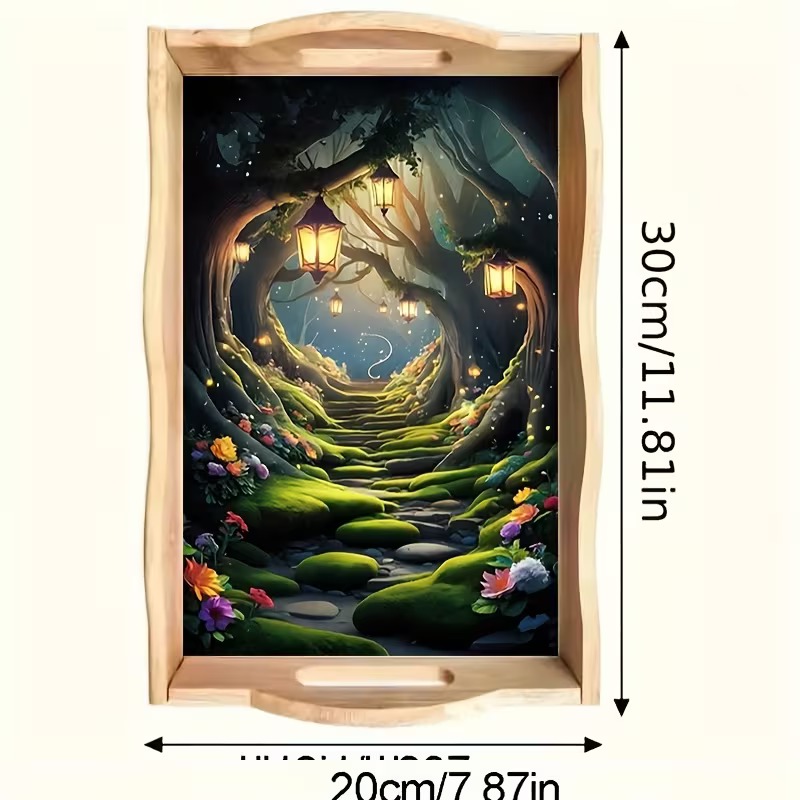 The Lanternwood Passage diamond art decorative tray design