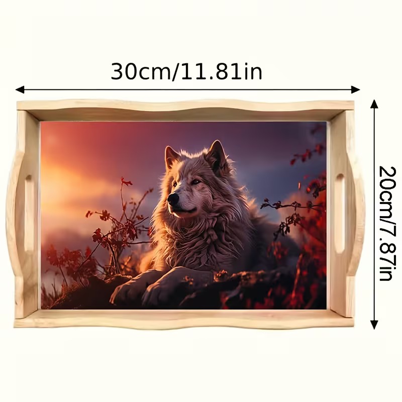 Guardian of the Sunset Ridge diamond art decorative tray design