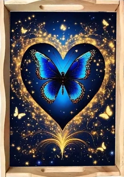 Sapphire Wings diamond art decorative tray design