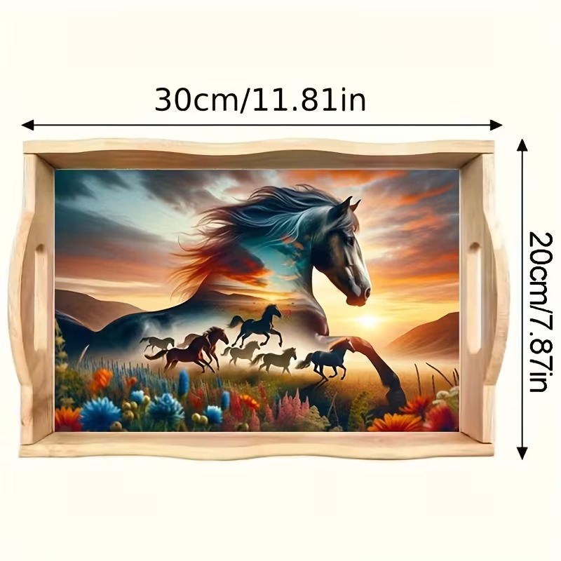 Sundown Riders diamond art decorative tray design