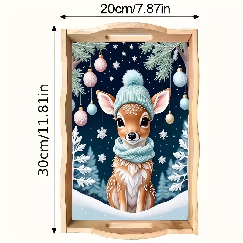 Little Winter Wishes diamond art decorative tray design