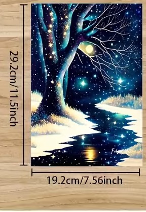 Winter Starlight diamond art decorative tray design