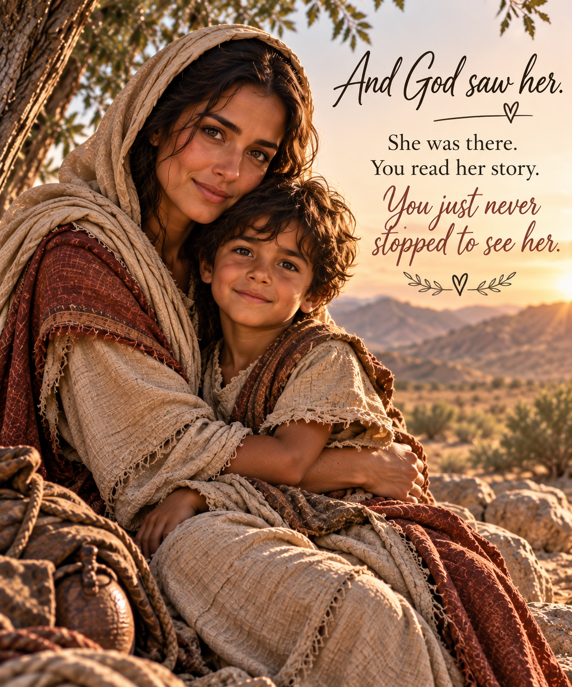 Hagar and Ishmael, seen and held by God