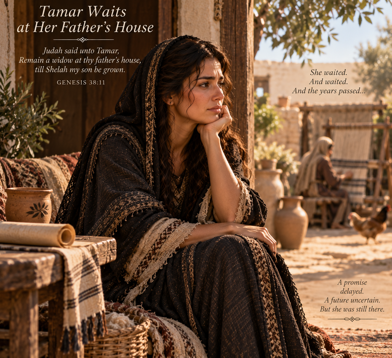 Tamar waits at her father's house