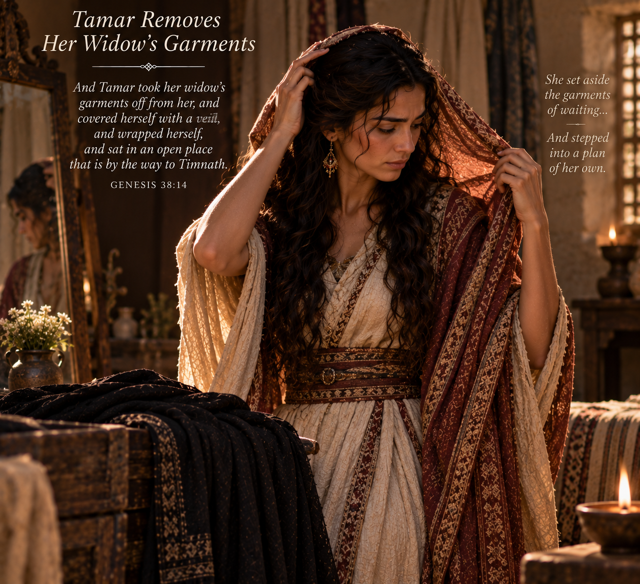 Tamar removes her widow's garments