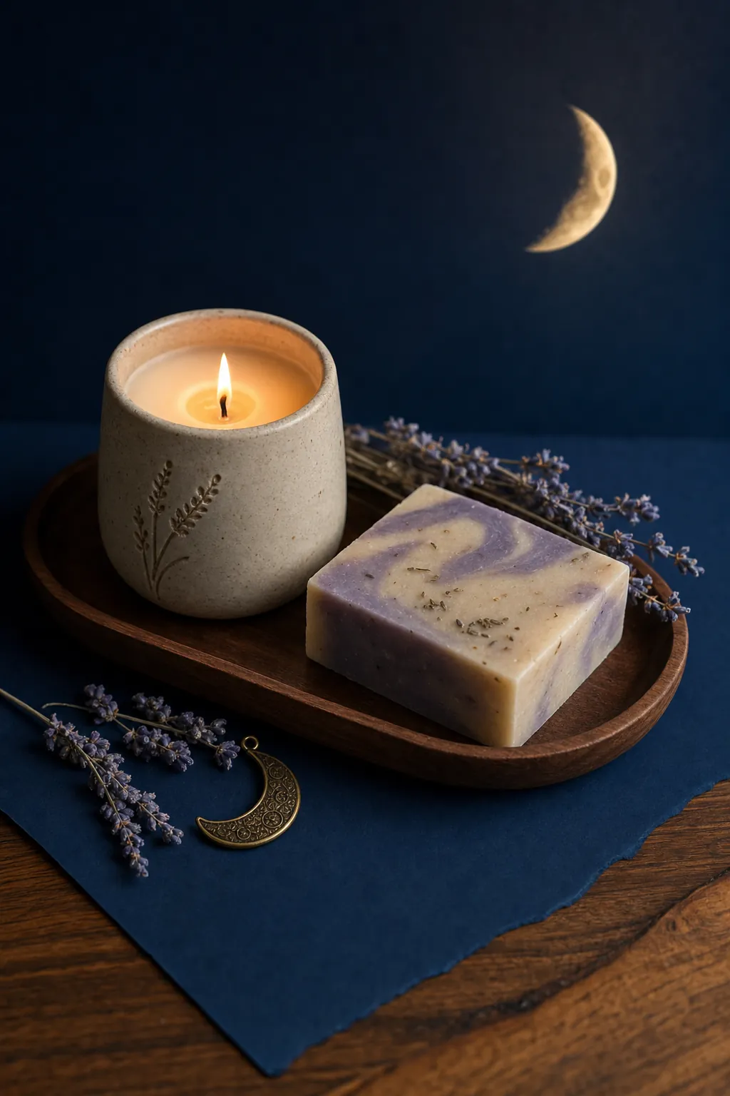 Handmade candle and artisan soap