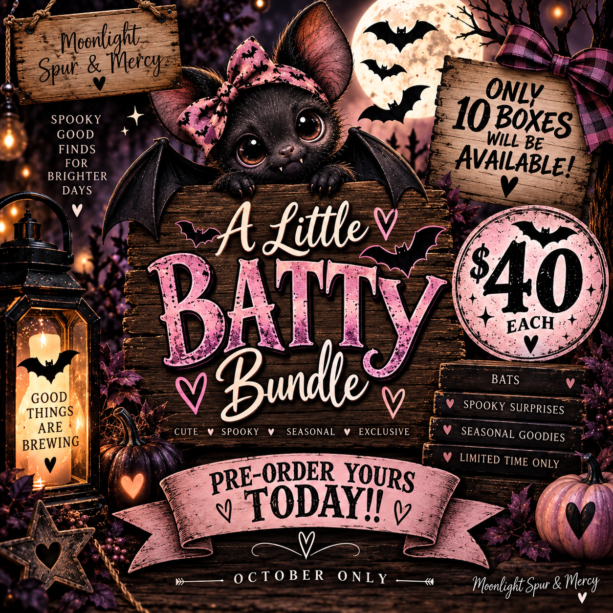 A Little Batty Bundle, $40 each, only 10 boxes available for October