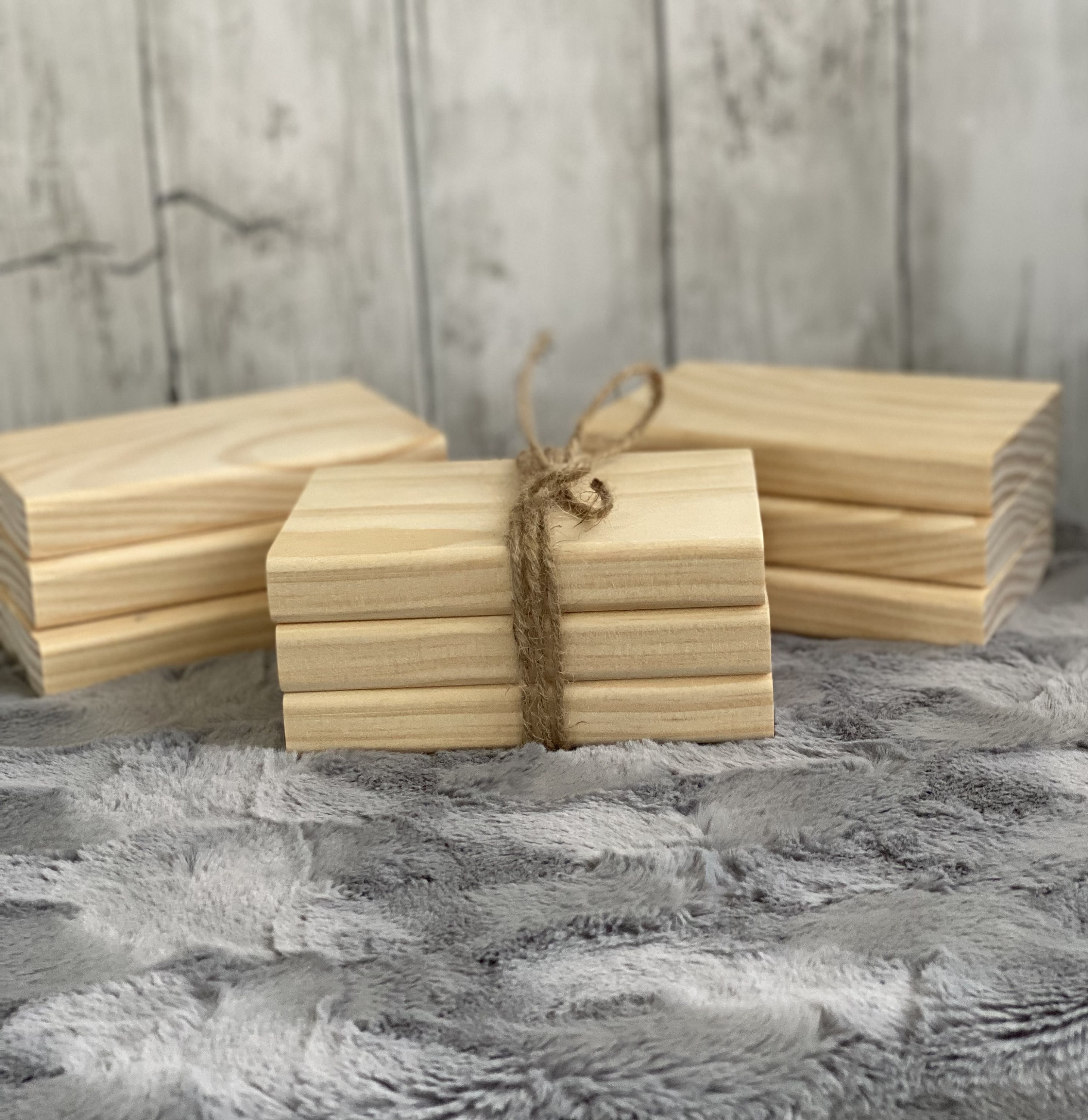 Blank Unfinished Mini Book Stack, DIY Wooden Books, detail 4