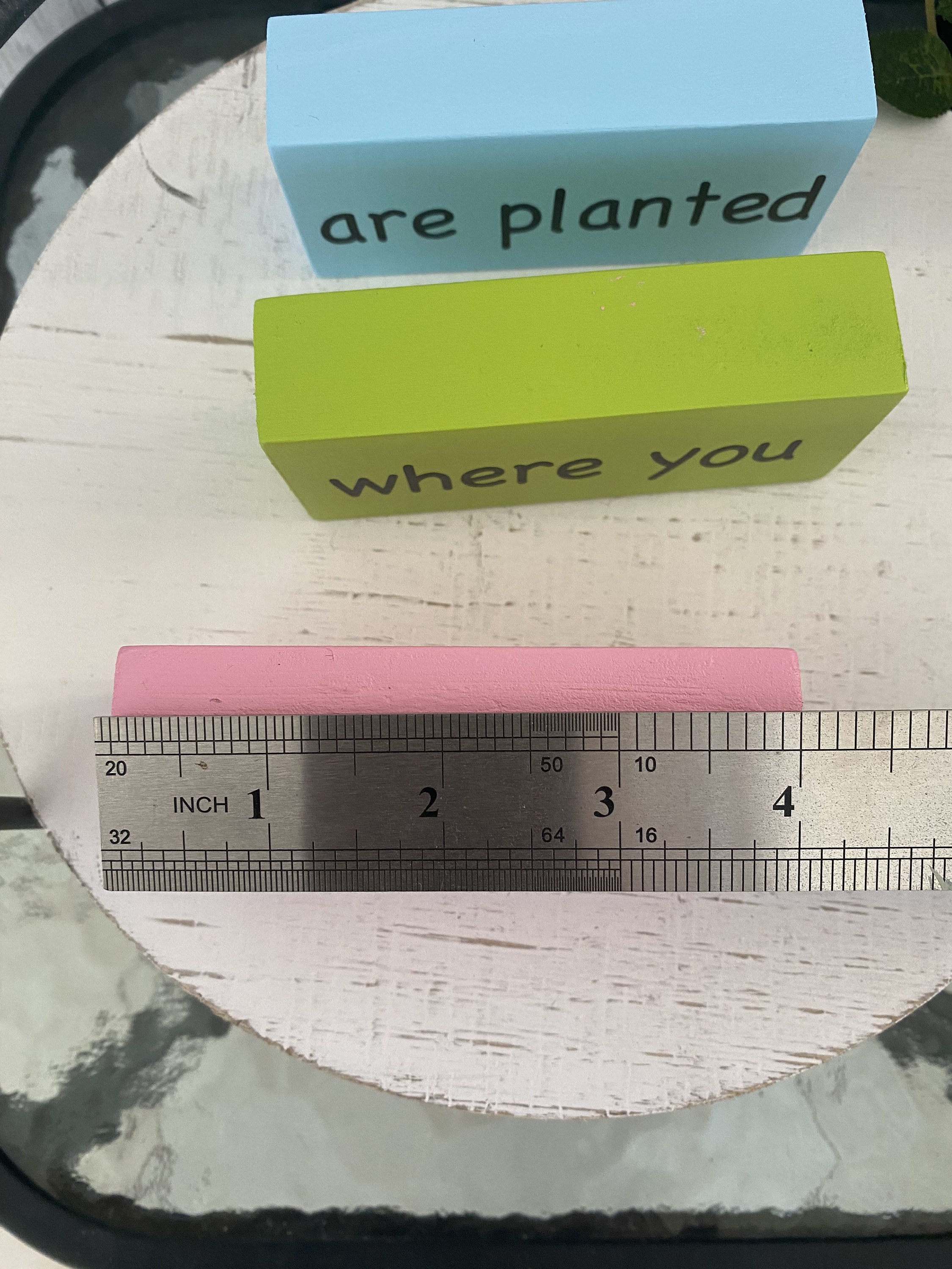 Bloom Where You Are Planted Stacking Blocks, Spring Decor, detail 5