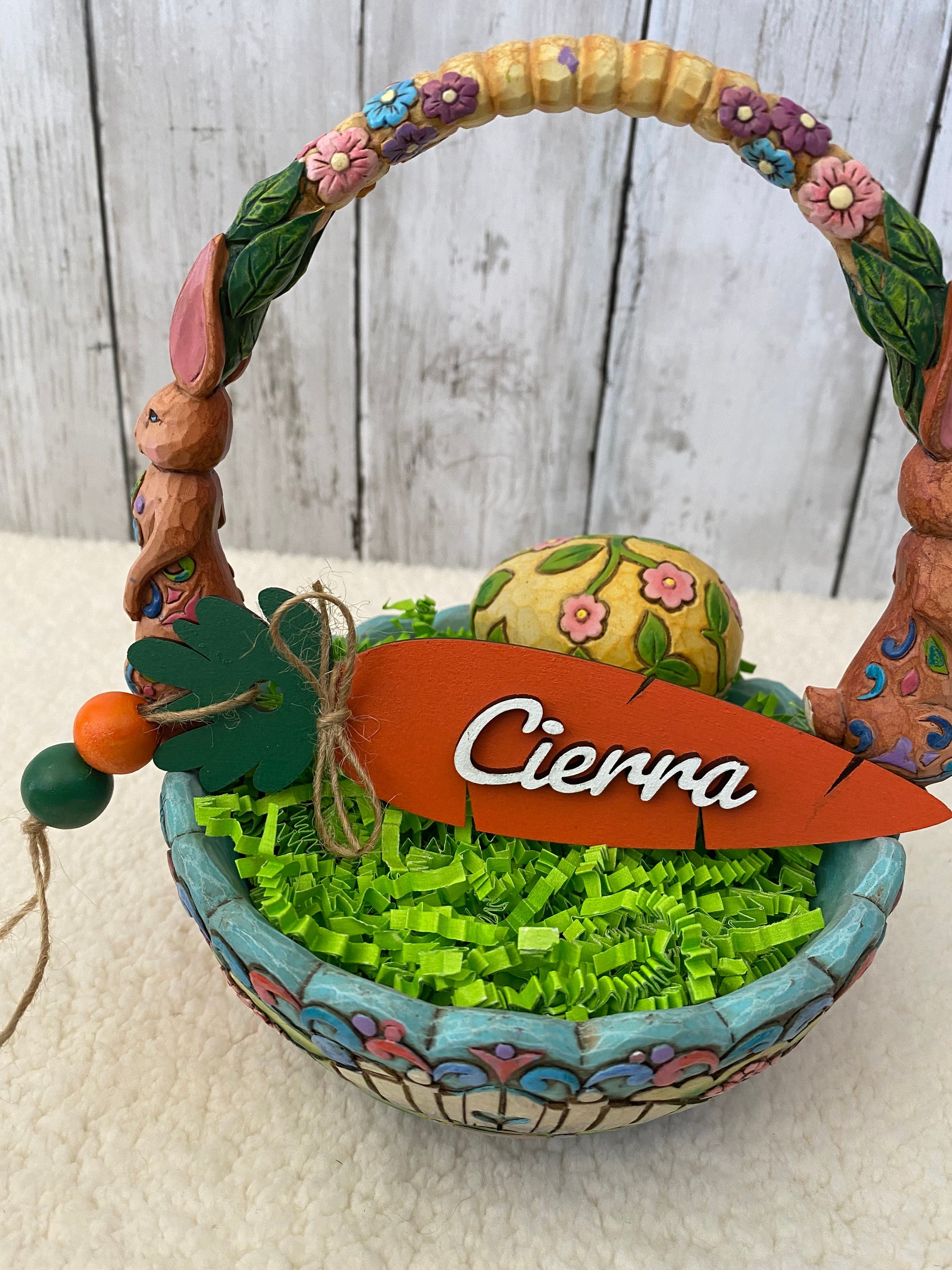 Easter Basket Name Tags, Wooden Carrot Name Tags, detail 7
