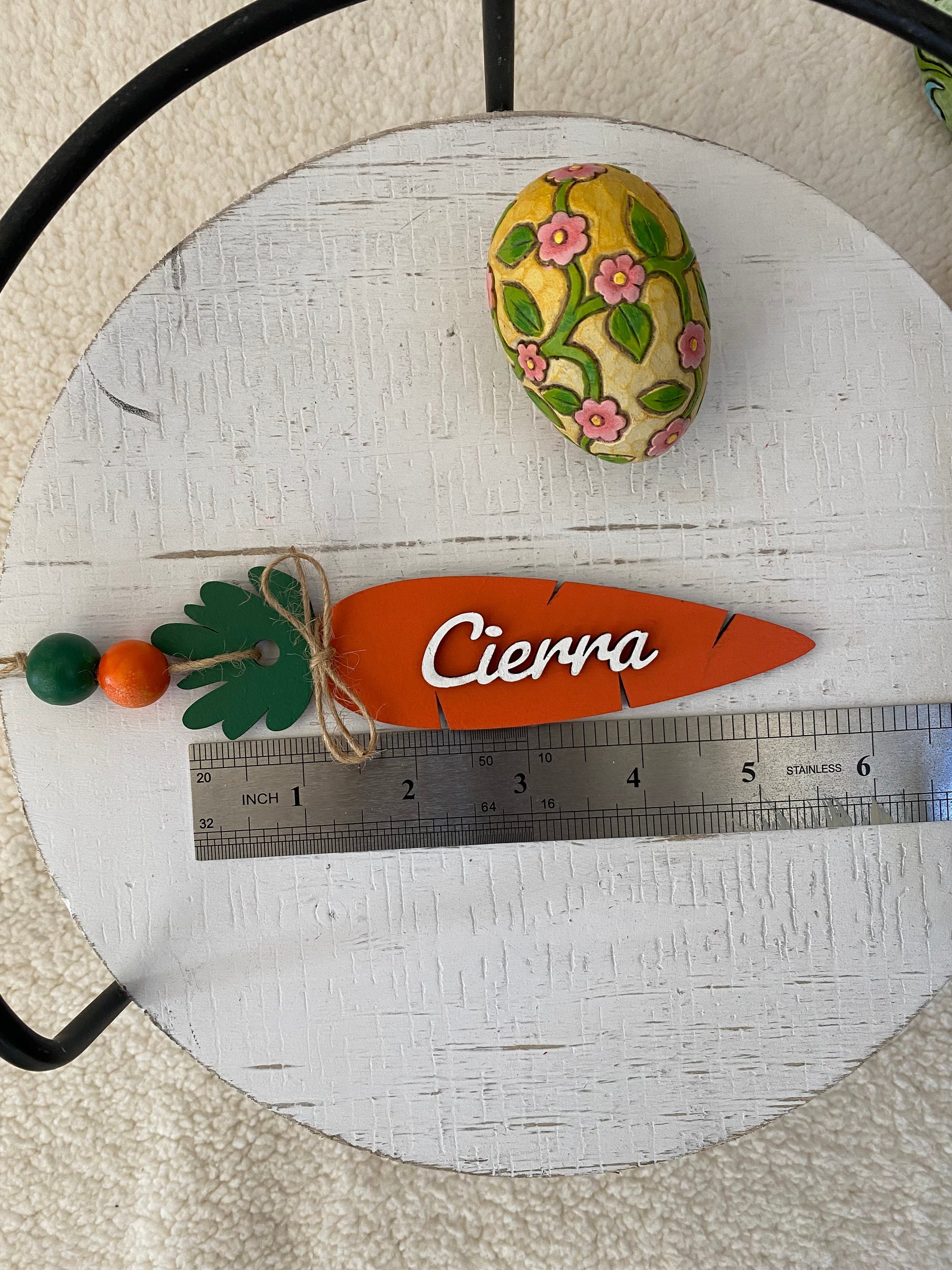 Easter Basket Name Tags, Wooden Carrot Name Tags, detail 4
