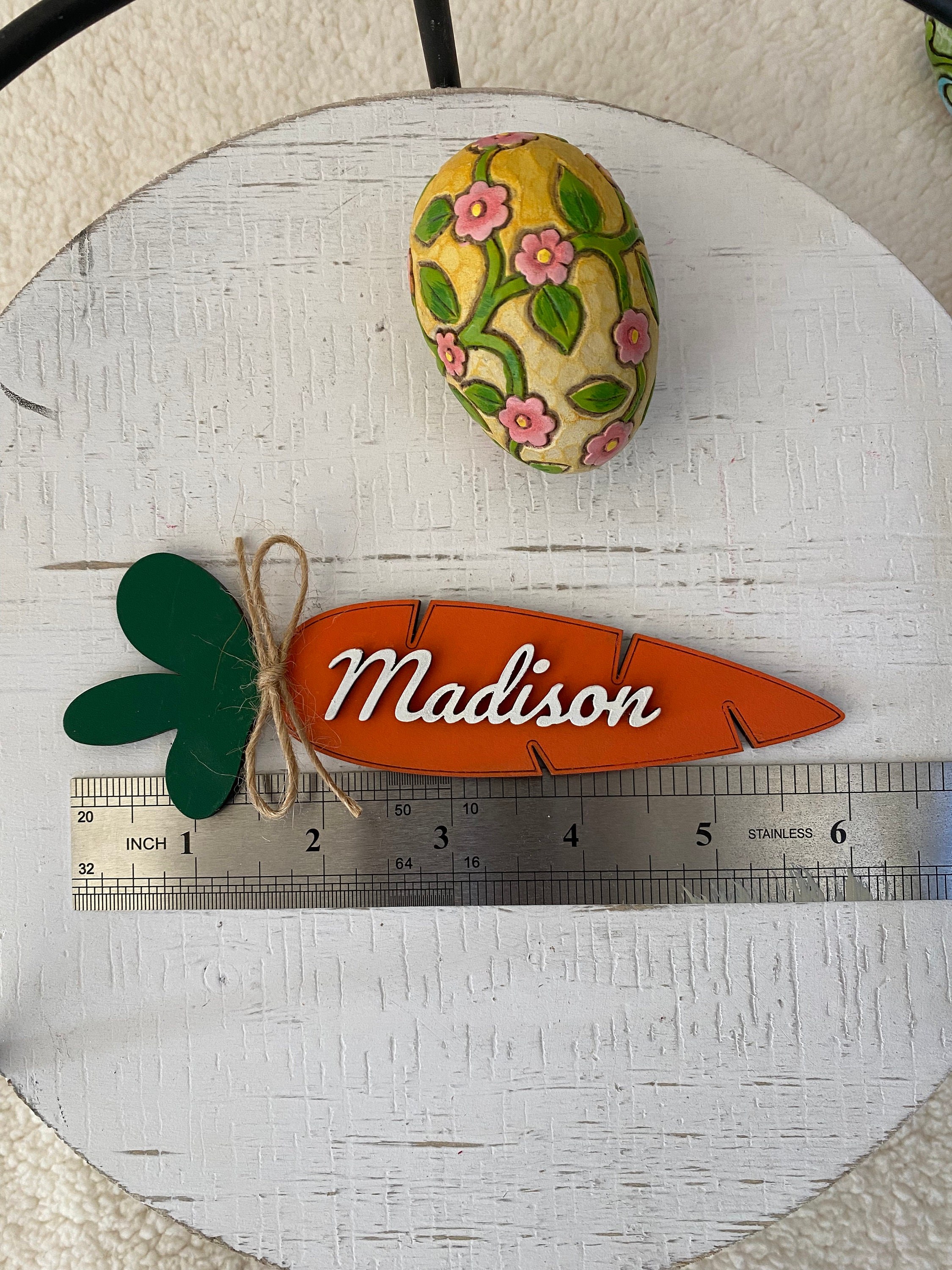 Easter Basket Name Tags, Wooden Carrot Name Tags, detail 5