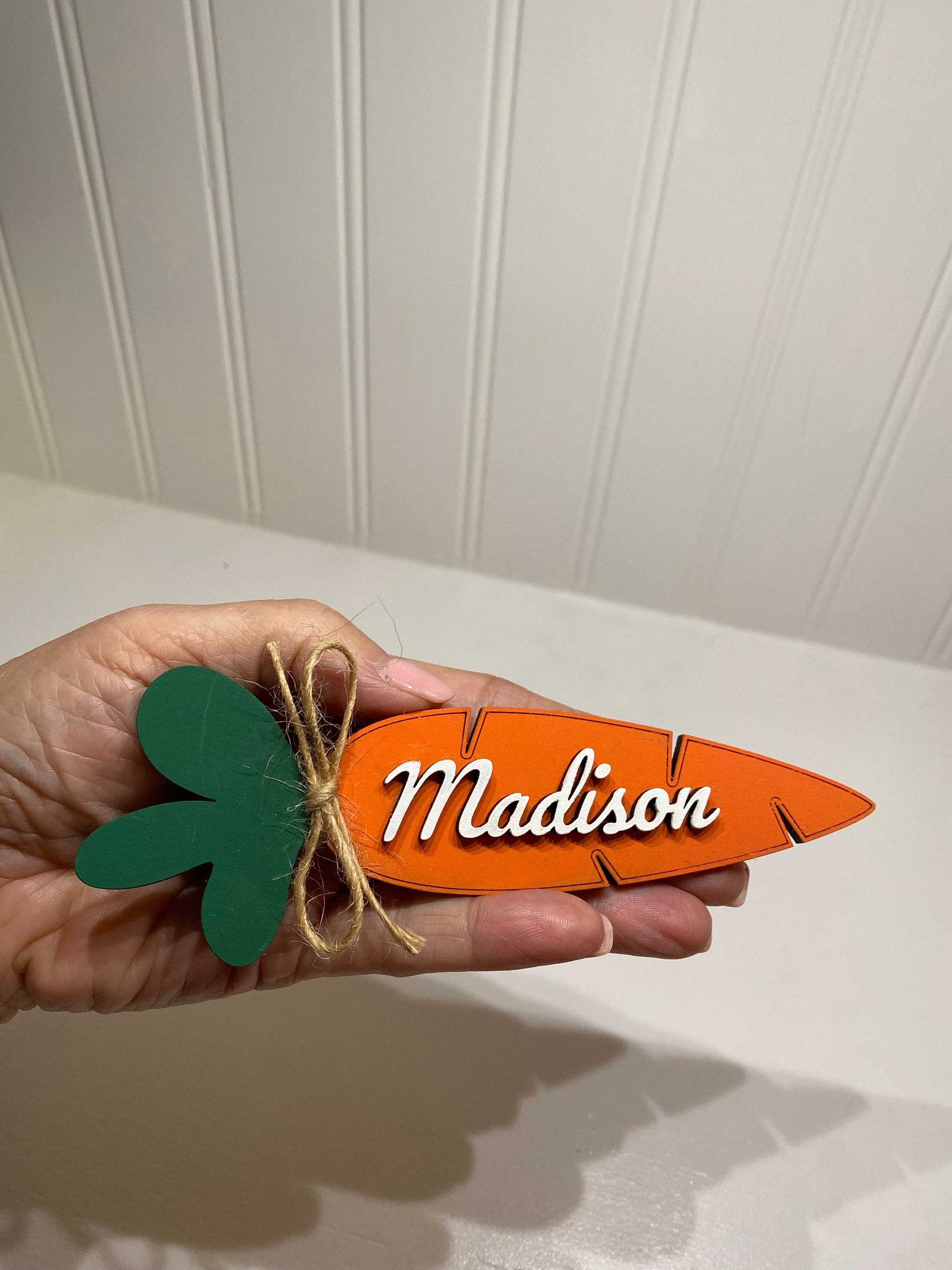 Easter Basket Name Tags, Wooden Carrot Name Tags, detail 8