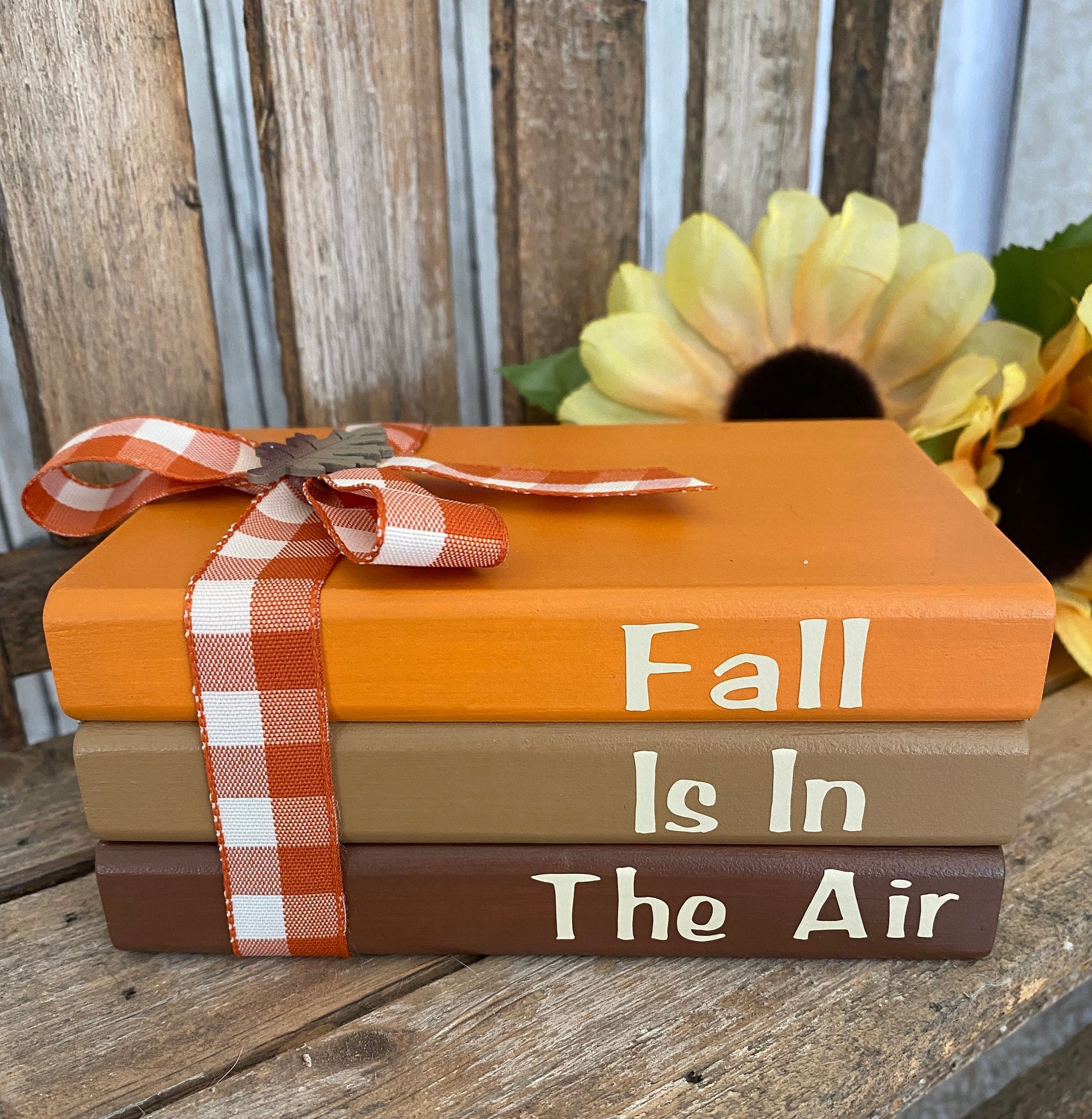 Fall Decor, Mini Wood Book Stack