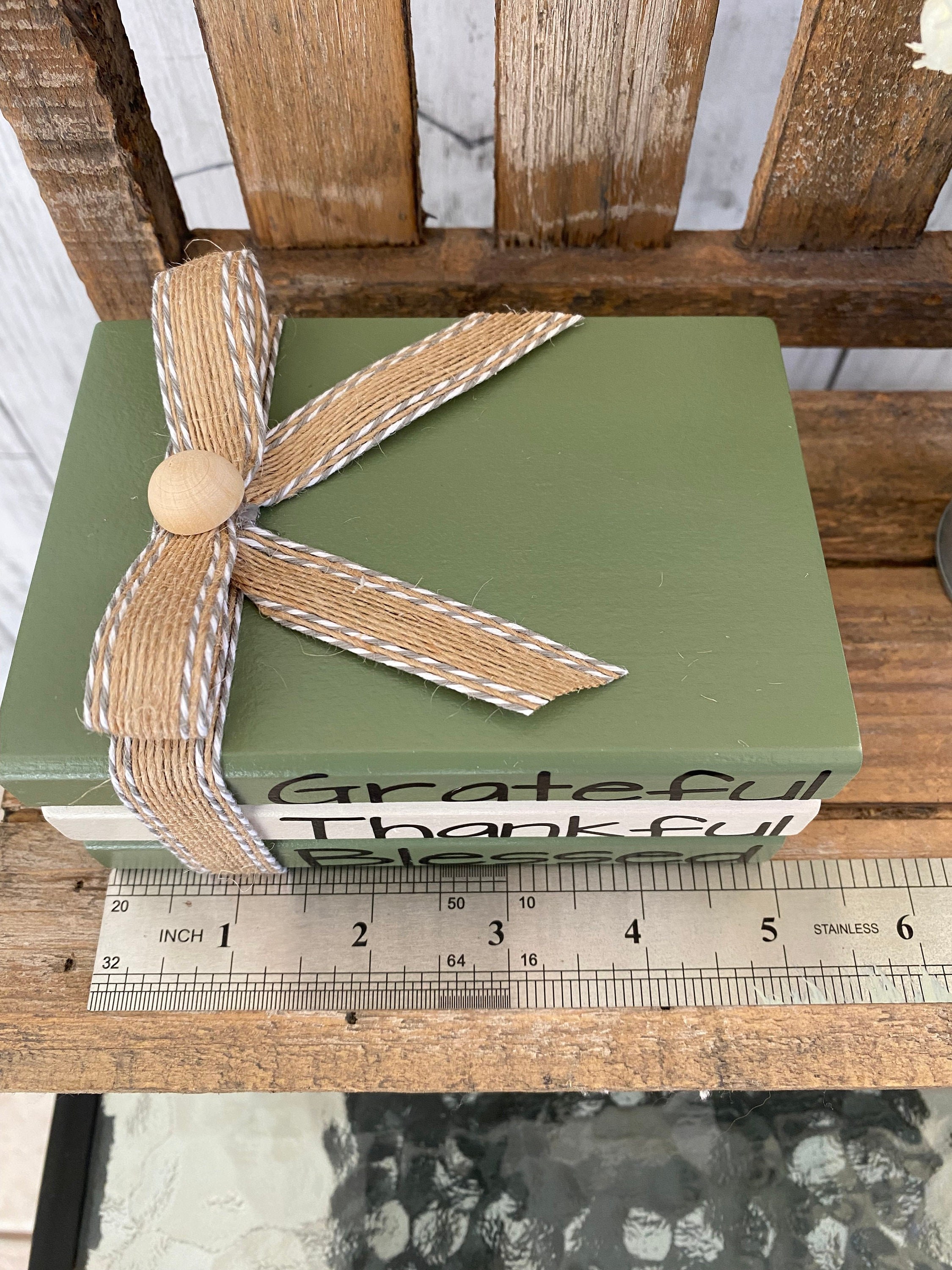 Grateful Thankful Blessed Mini Book Stack: Tiered Tray Decor, Shelf S..., detail 4