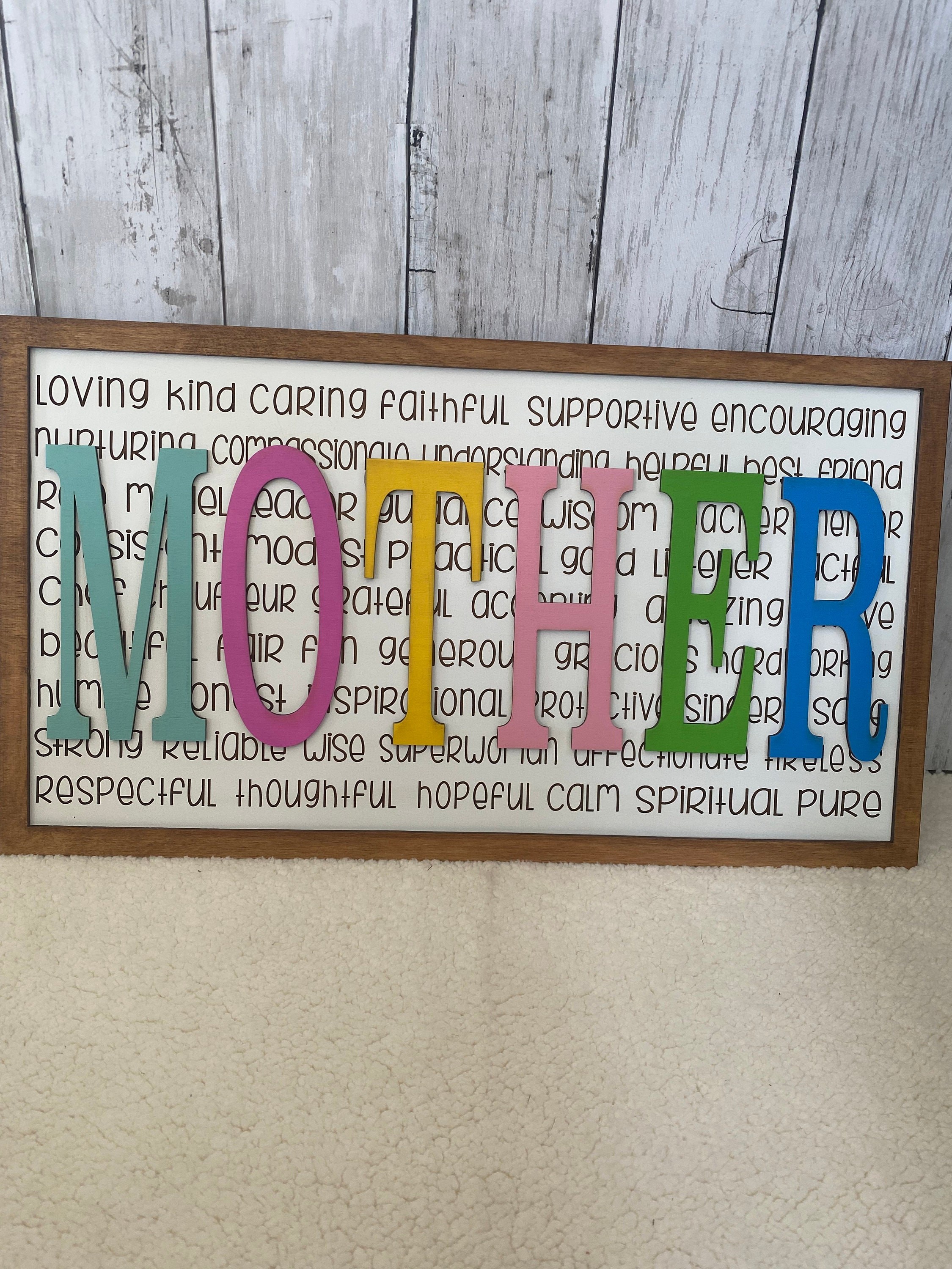 Handmade Mother's Day Sign, Colorful Letter Art