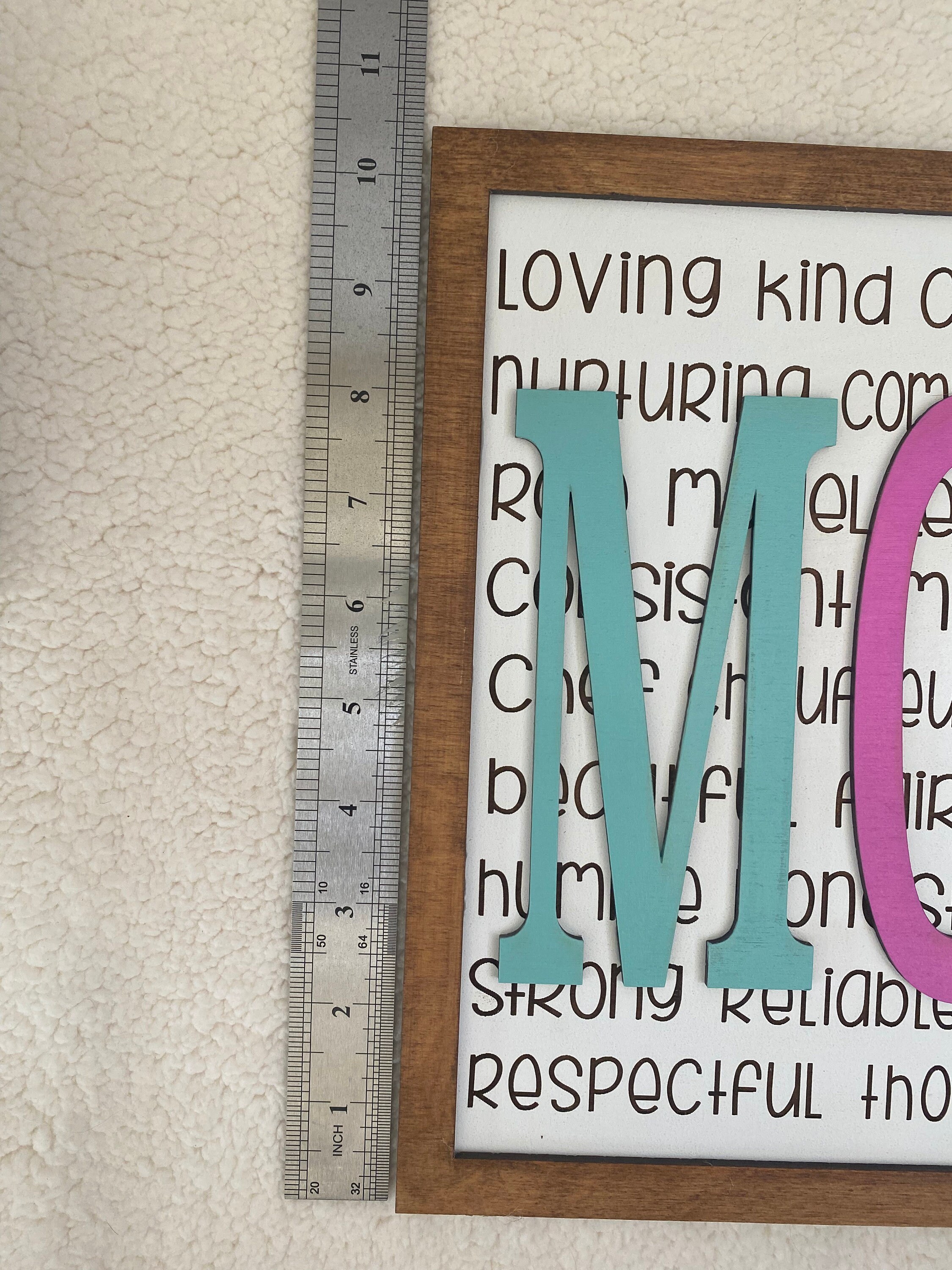 Handmade Mother's Day Sign, Colorful Letter Art, detail 3