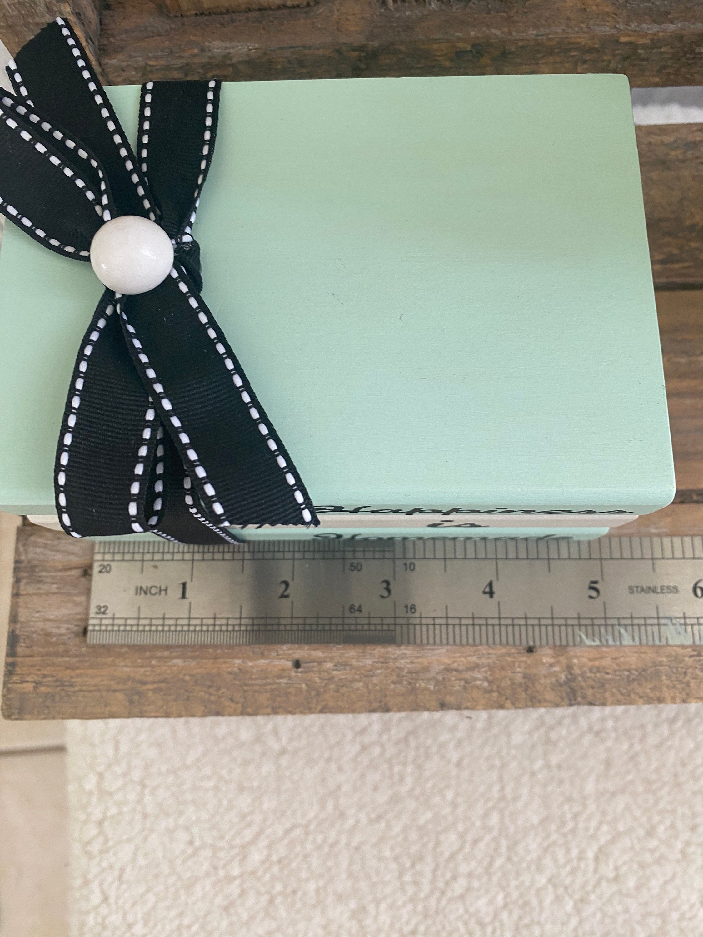 Happiness is Homemade Wood Mini Book Stack: Tiered Tray Decor, Shelf..., detail 3