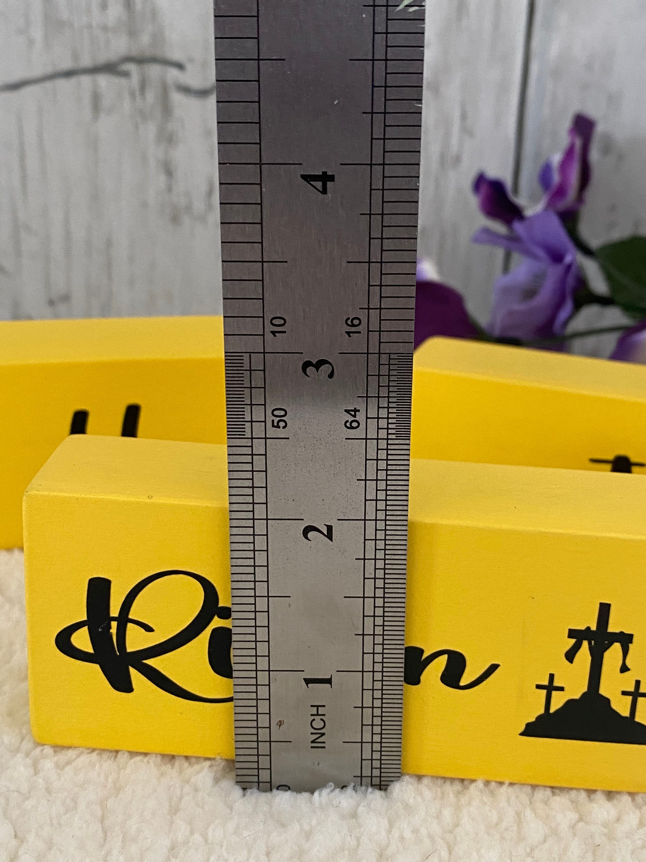 He Is Risen Stacking Blocks, Easter Tiered Tray Decor, detail 4