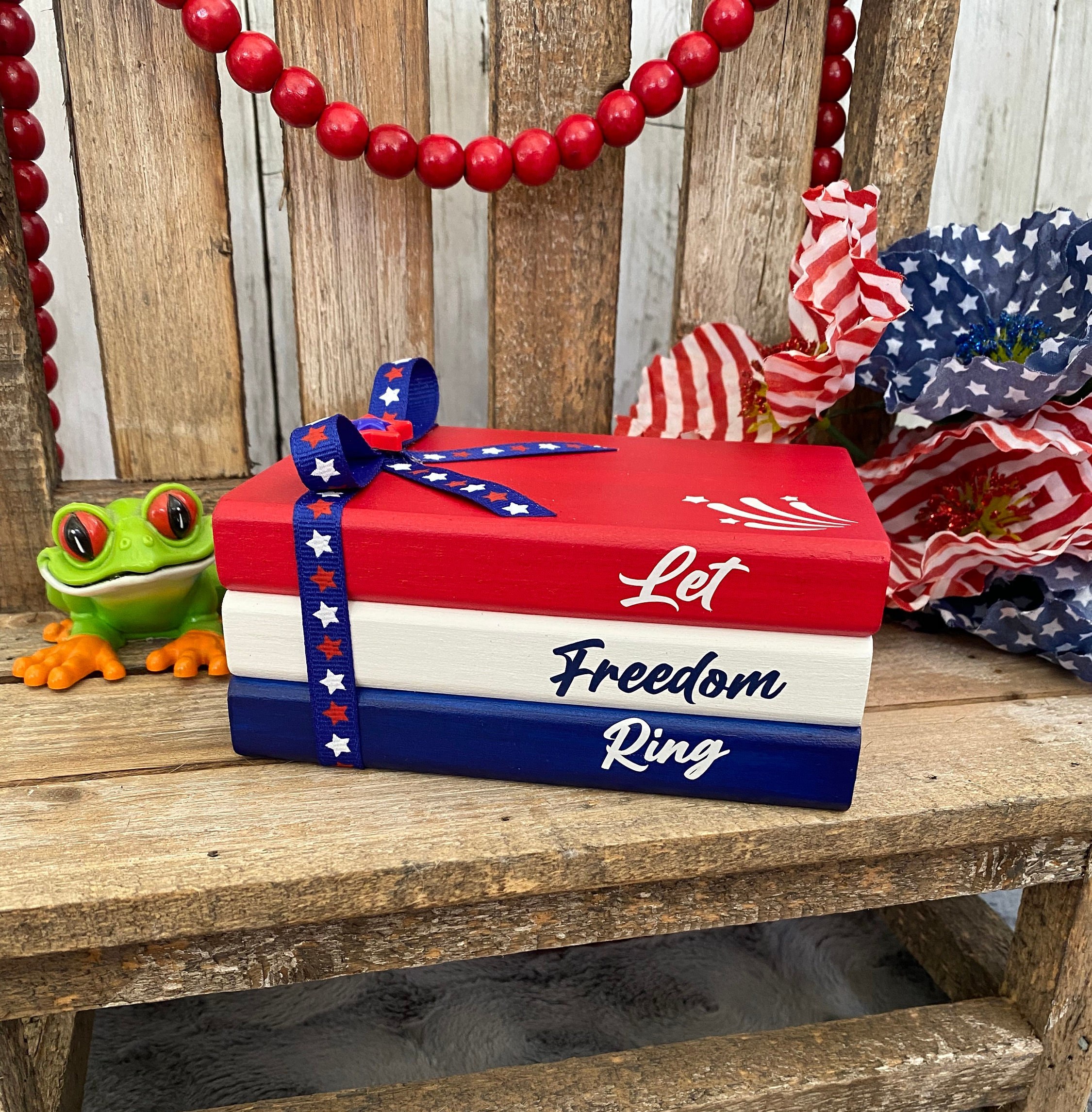 Independence Day Mini Book Stack, 4th of July Decor
