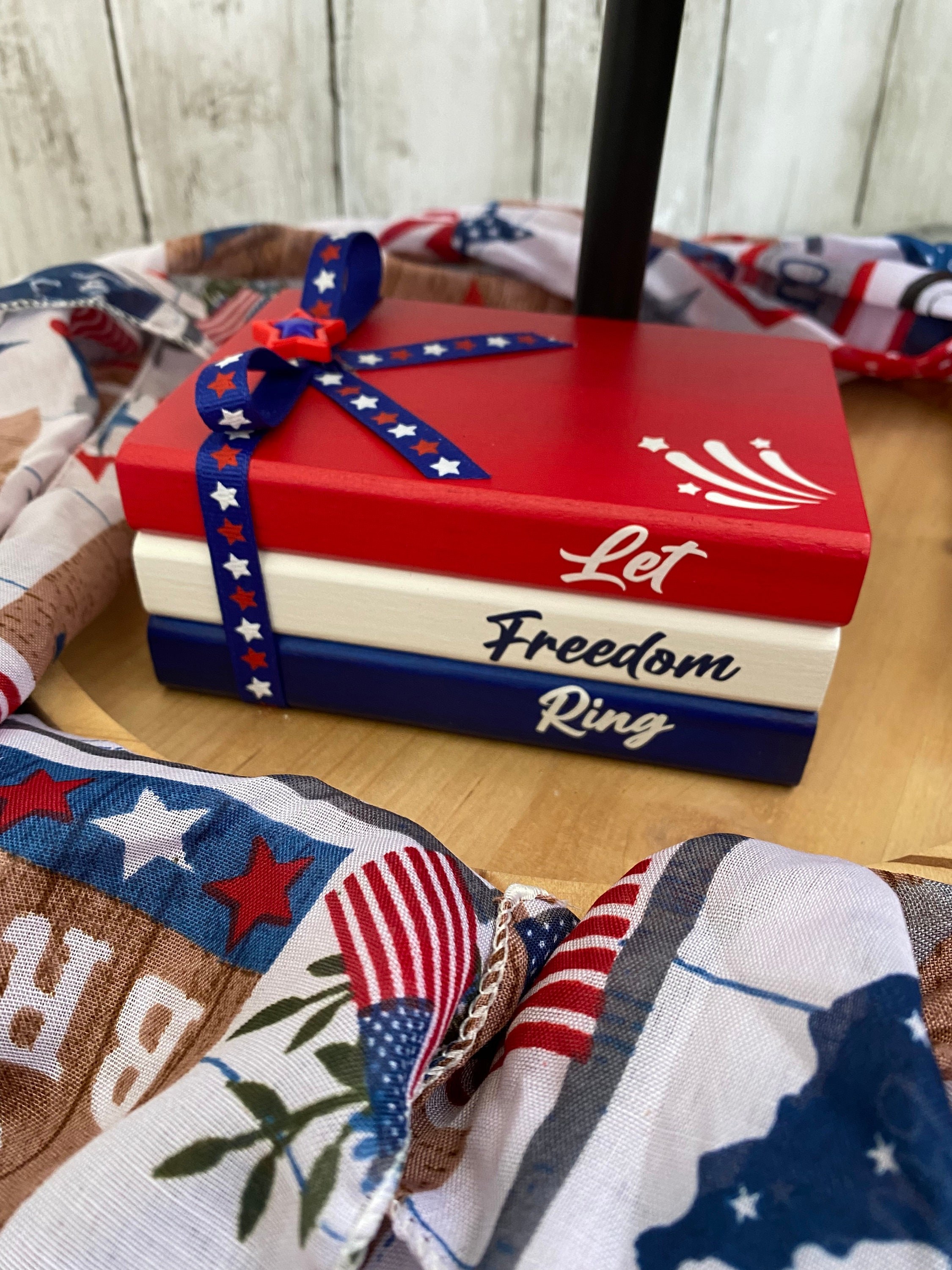 Independence Day Mini Book Stack, 4th of July Decor, detail 2