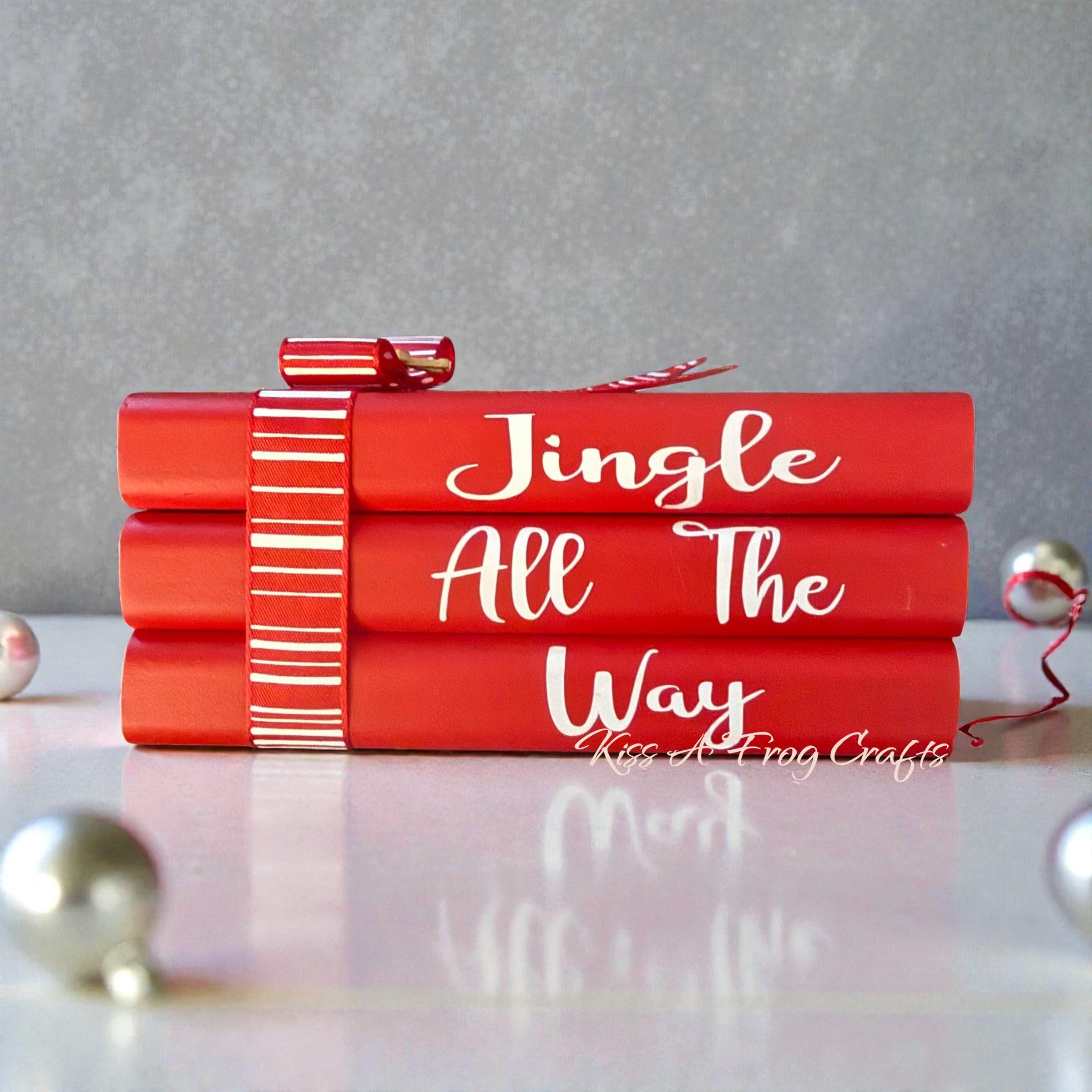 Jingle All the Way, Wood Mini Book Stack - Holiday Tiered Tray Decor, detail 2