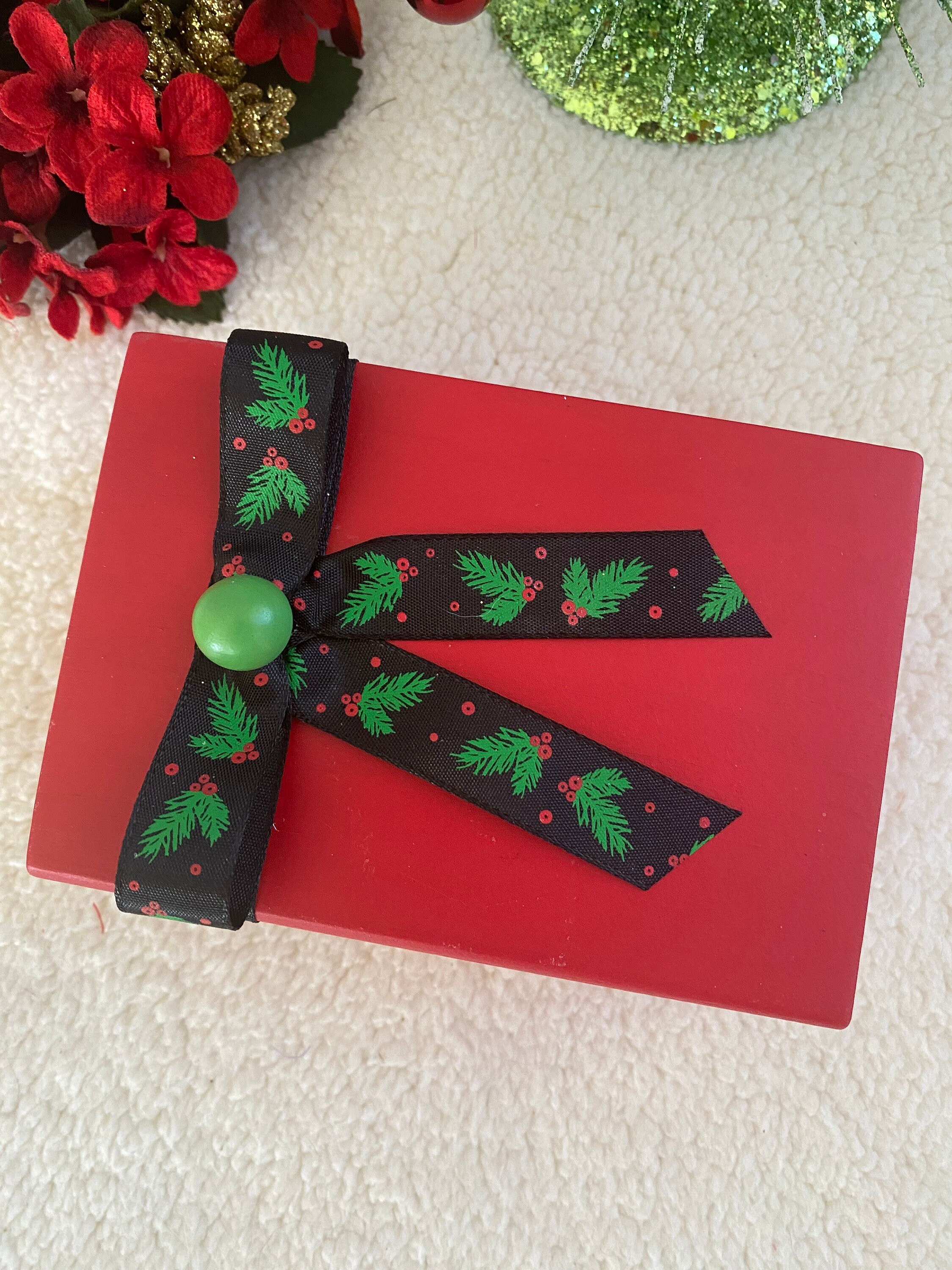 Merry Bright Blessed Wood Mini Book Stack - Holiday Tiered Tray Decor..., detail 2