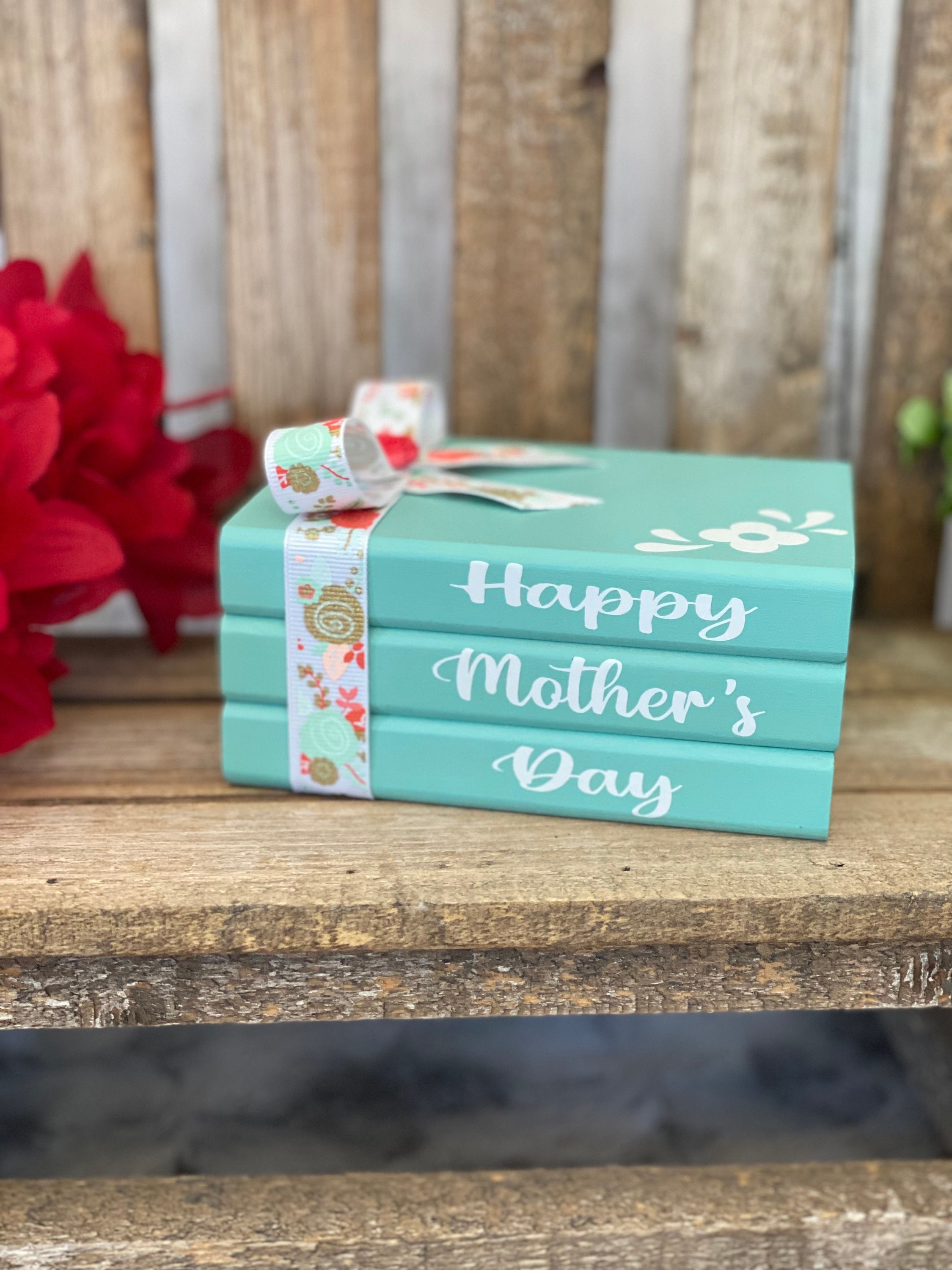 Mother’s Day, Mini Wood Book Stack, detail 5