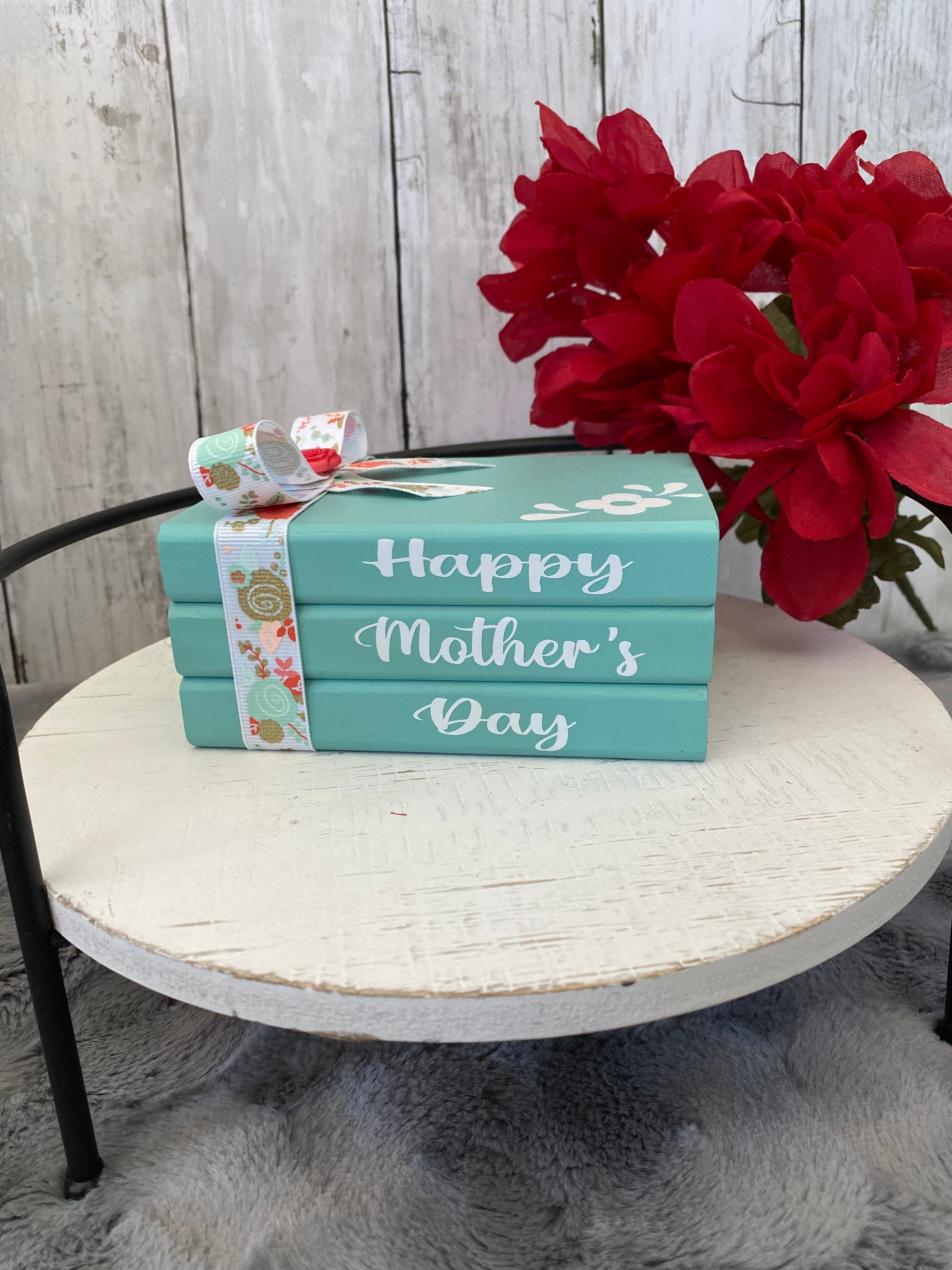 Mother’s Day, Mini Wood Book Stack, detail 2
