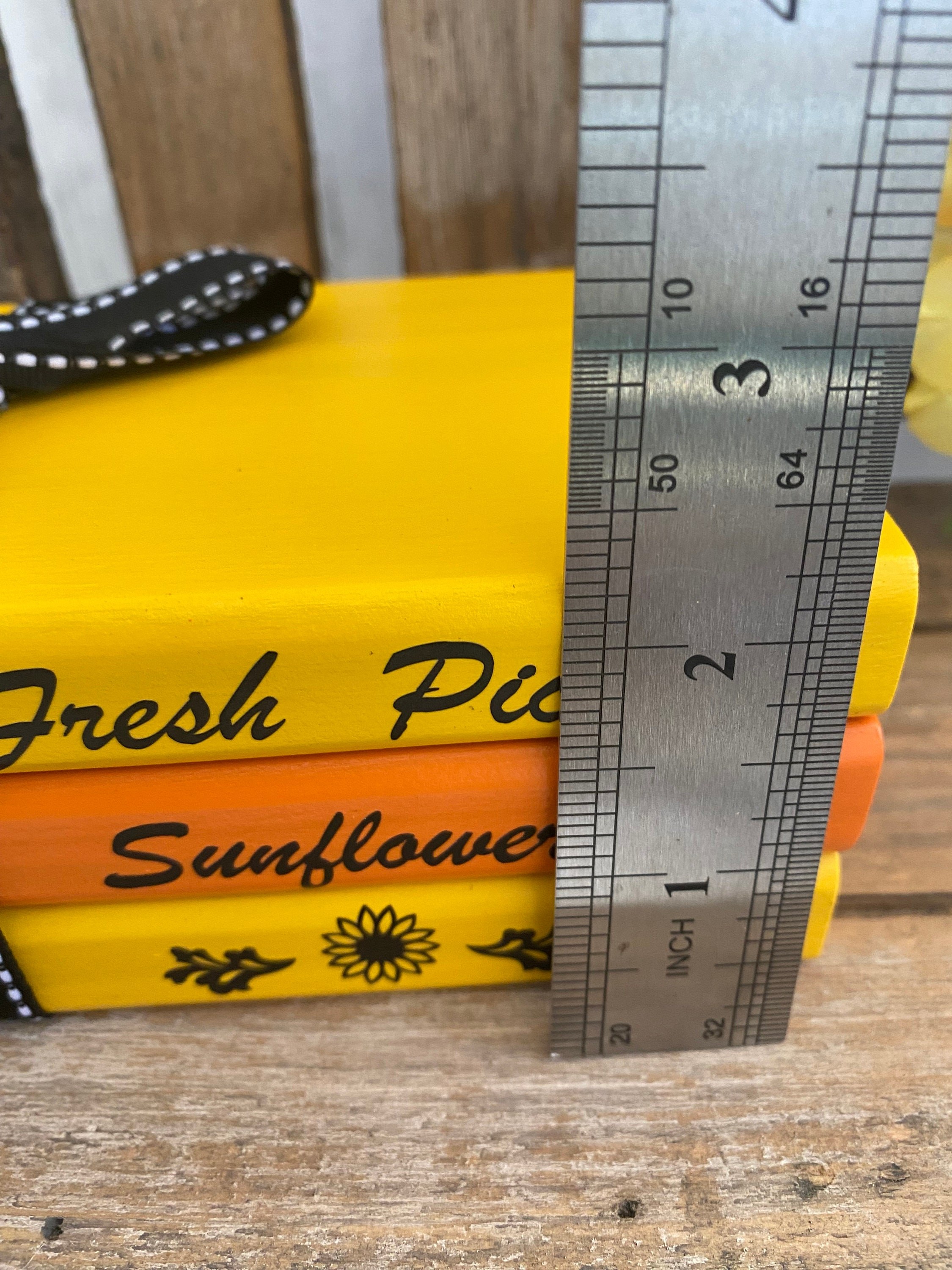 Sunflower Mini Book Stack: Tiered Tray Decor, Shelf Sitter, detail 5