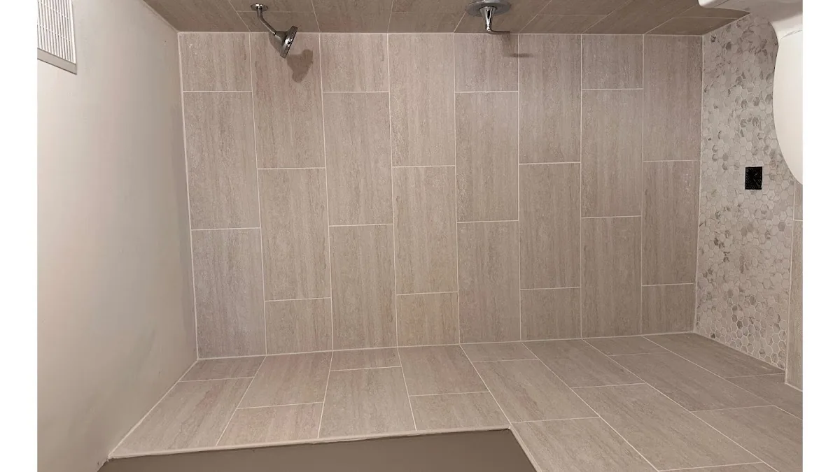 Finished bathroom tile installation