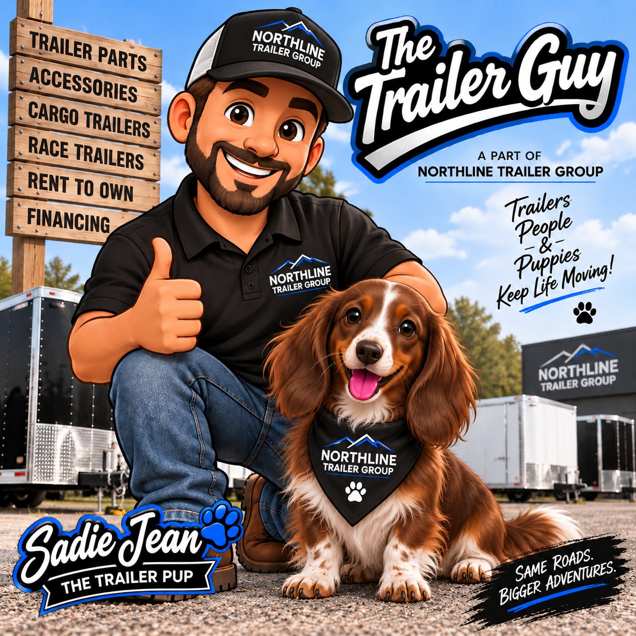 The Trailer Guy and Sadie Jean, Northline Trailer Group's friendly trailer-help team