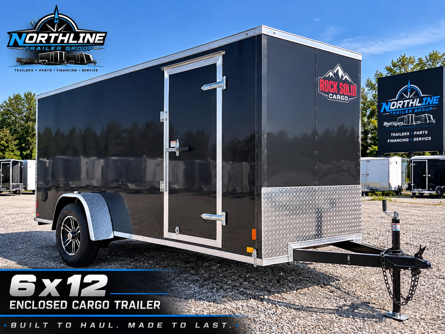 Black Rock Solid 6×12 enclosed cargo trailer with a side door