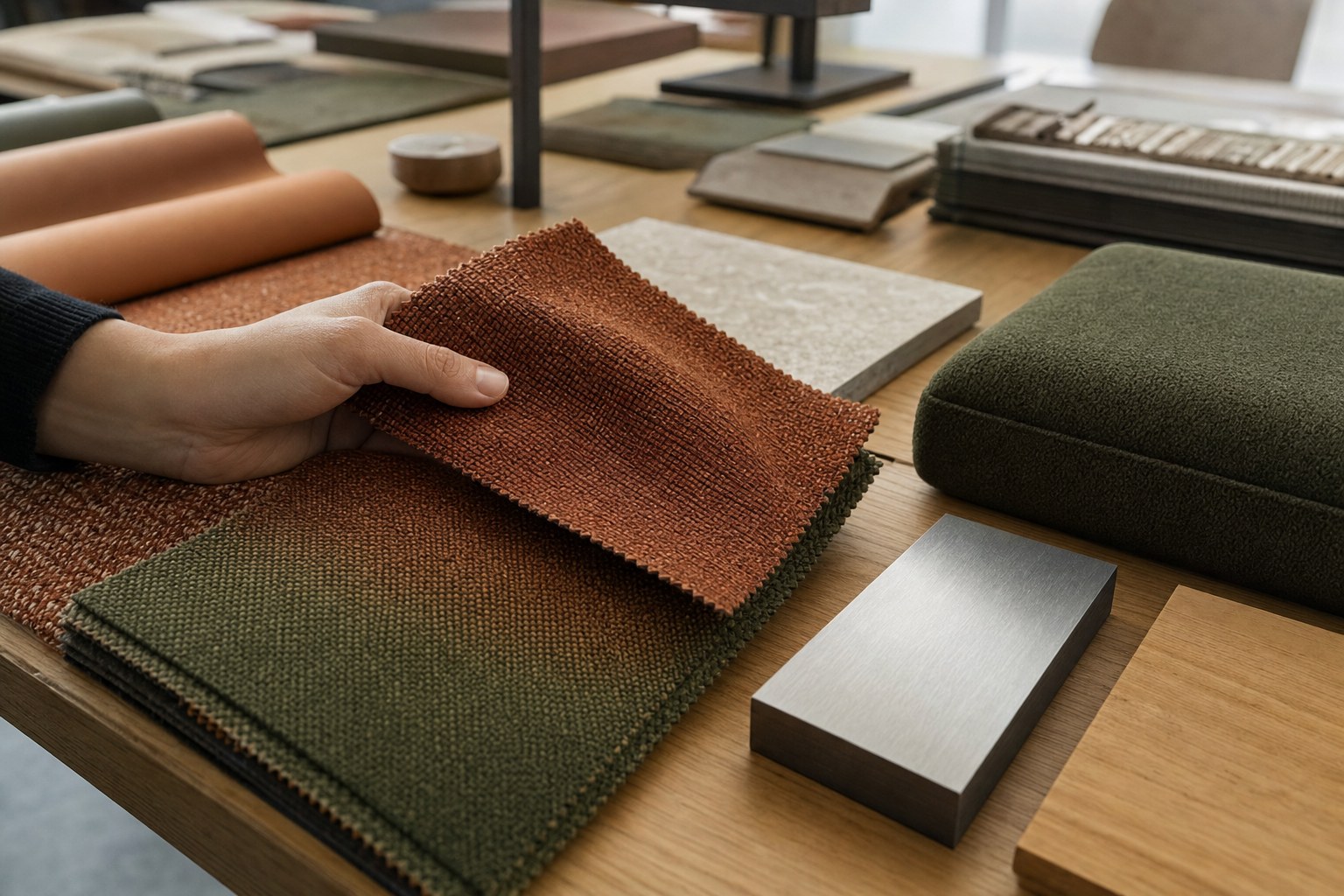 Commercial upholstery and material samples