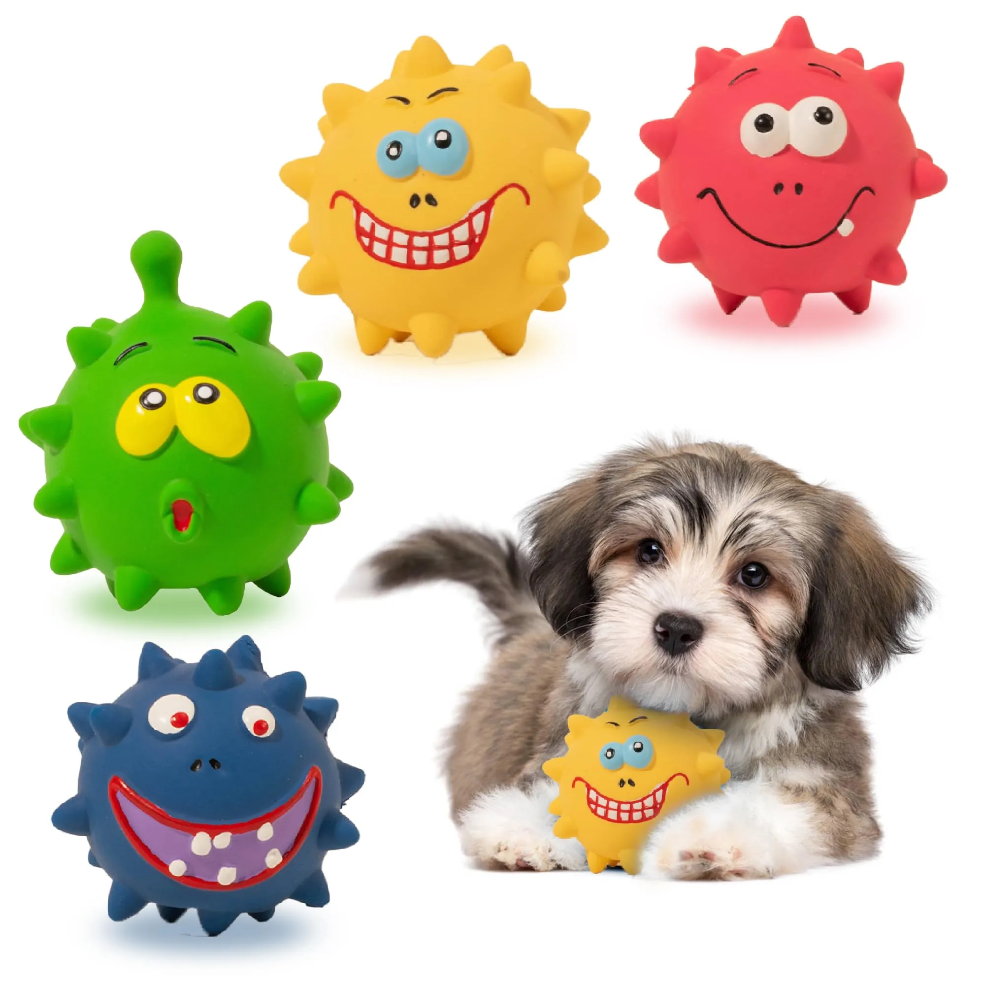 Squeaky Dog Toys Set — 4 Pack of Safe, Fun Chew Toys for Dogs