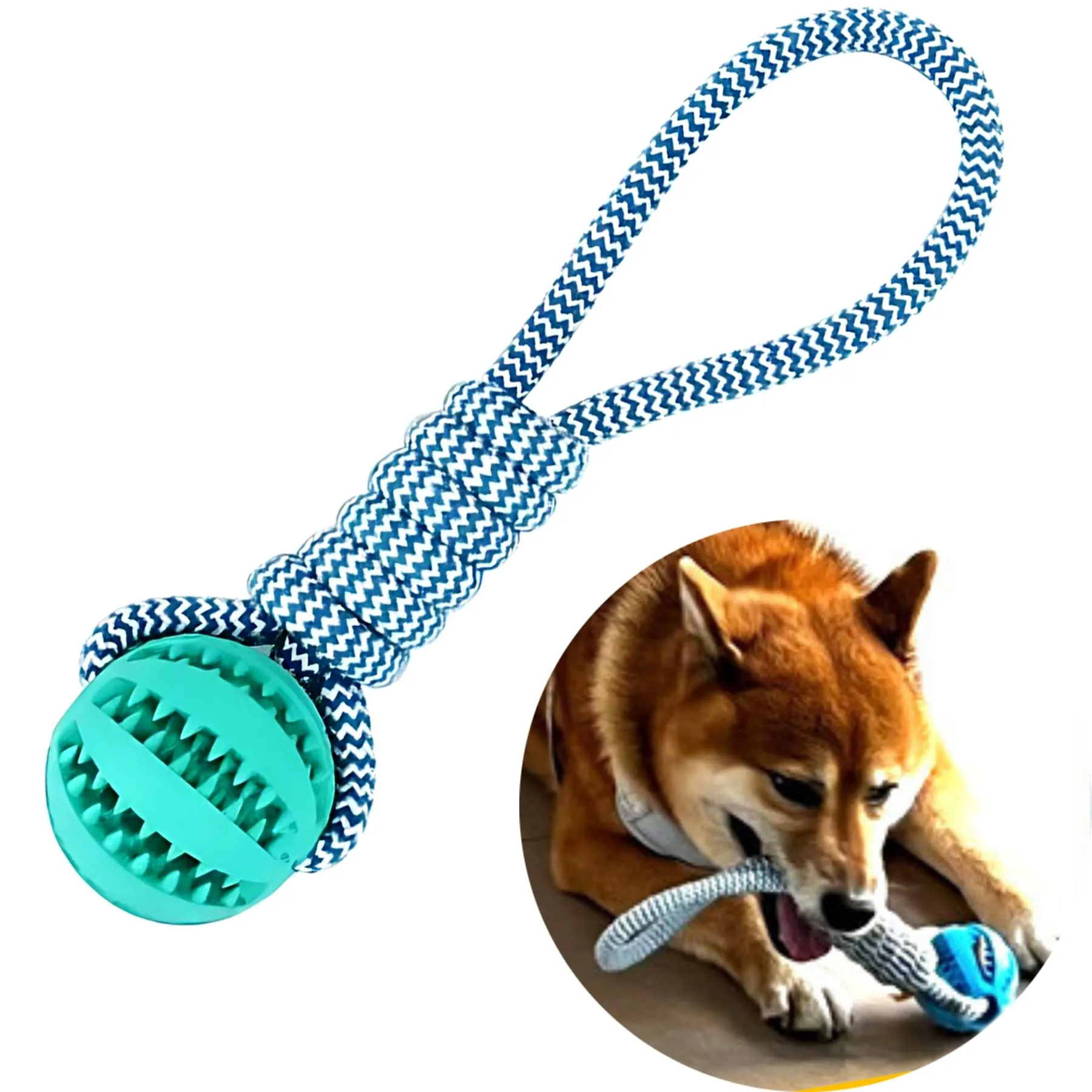 Rubber Rope Ball Dog Chew Toy