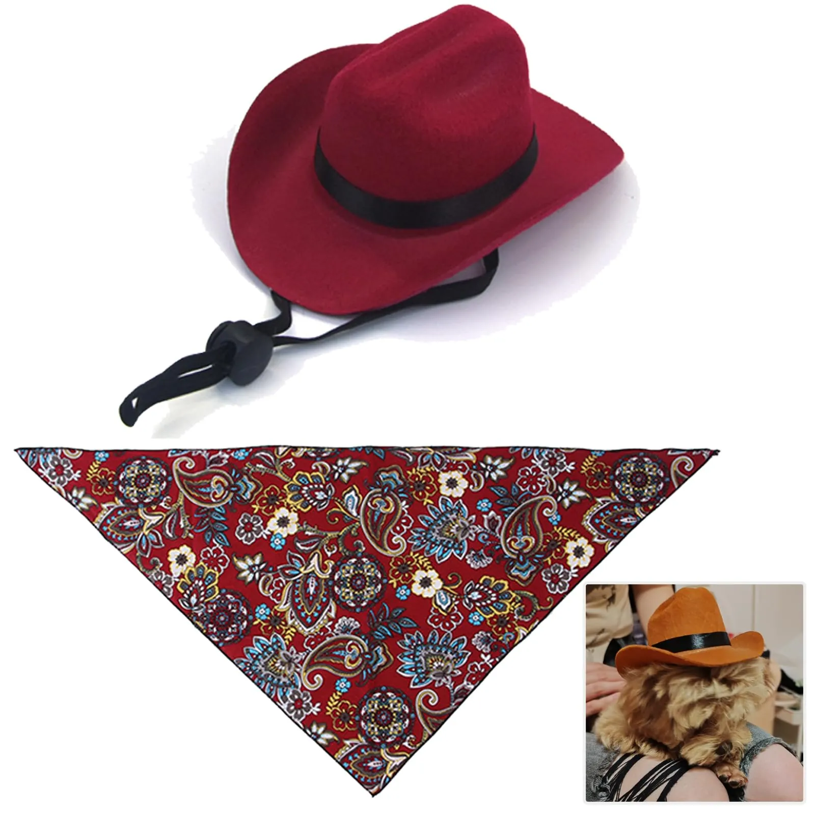 Dog & Cat Cowboy Halloween Costume Set