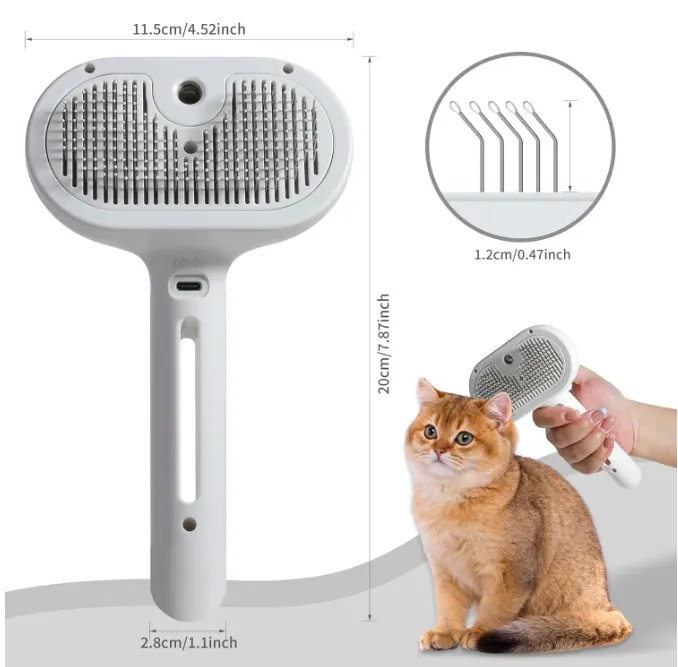 Pet Grooming Spray Brush – Detangle, Hydrate & Smooth