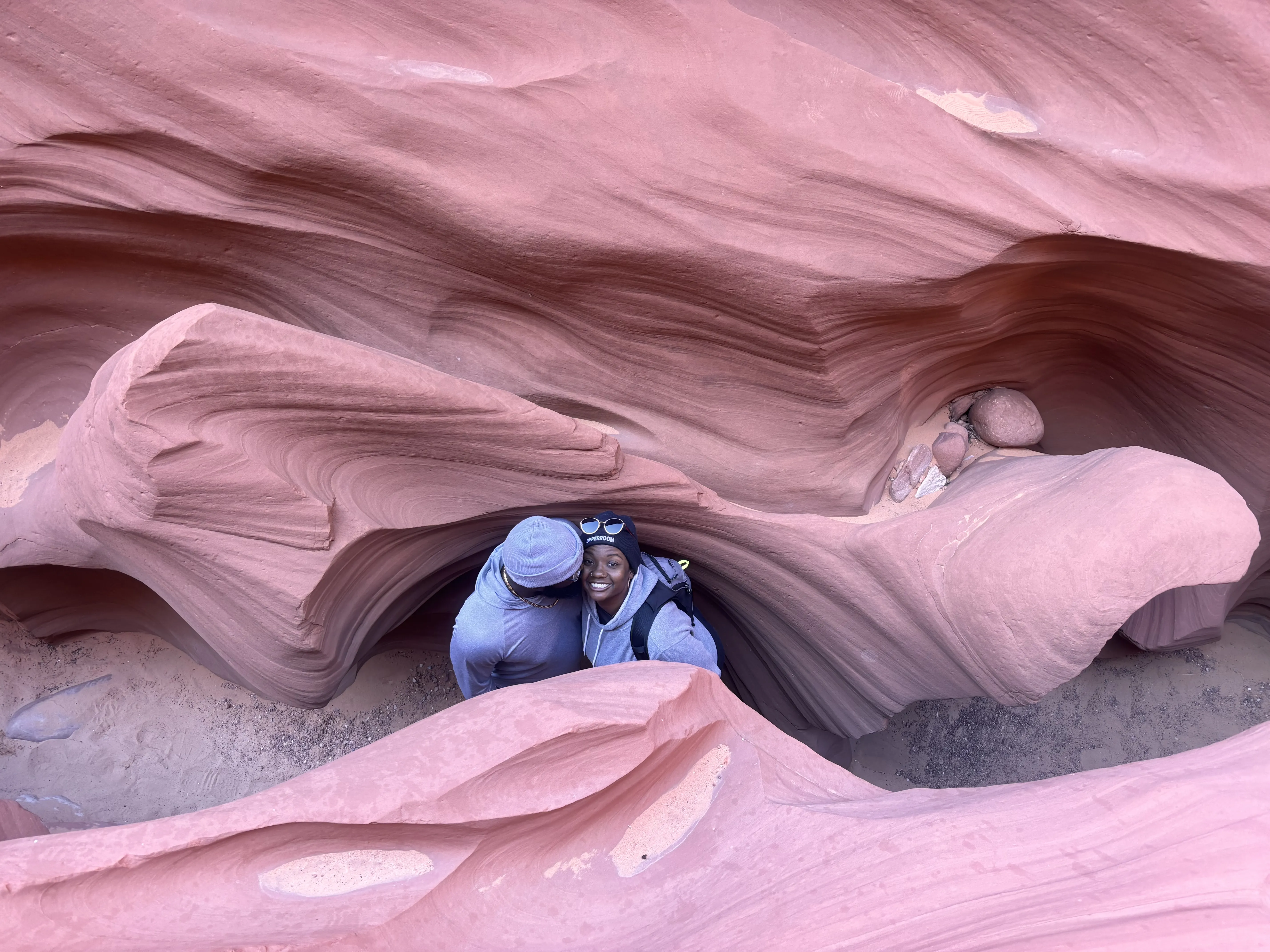 Paddlers moving through a Lake Powell canyon