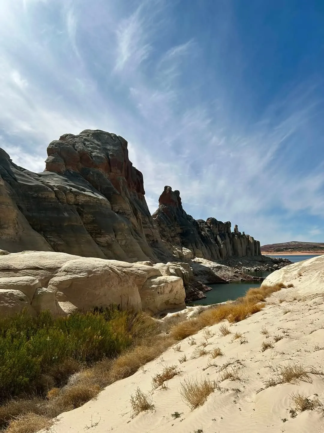 Sunlight moving across a narrow sandstone canyon