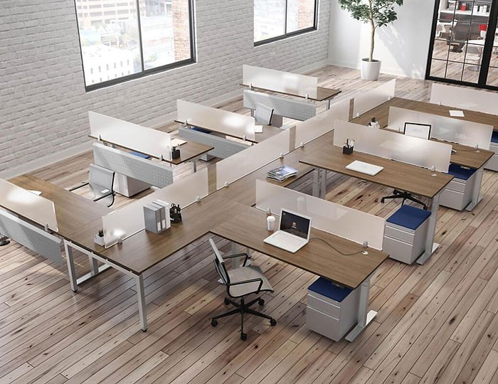Office meeting space furnished by Bizz Furniture