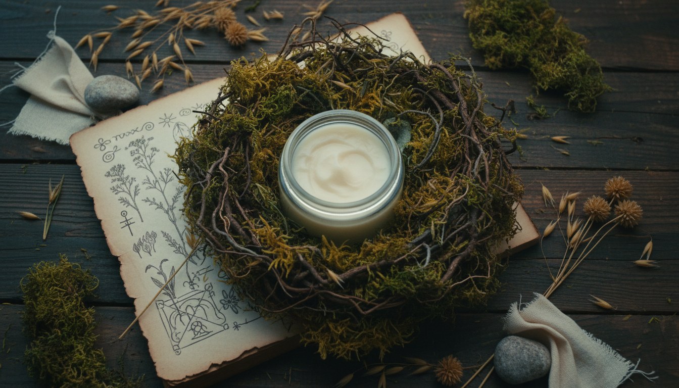 The Hollow Mercantile product still life with herbs and apothecary materials