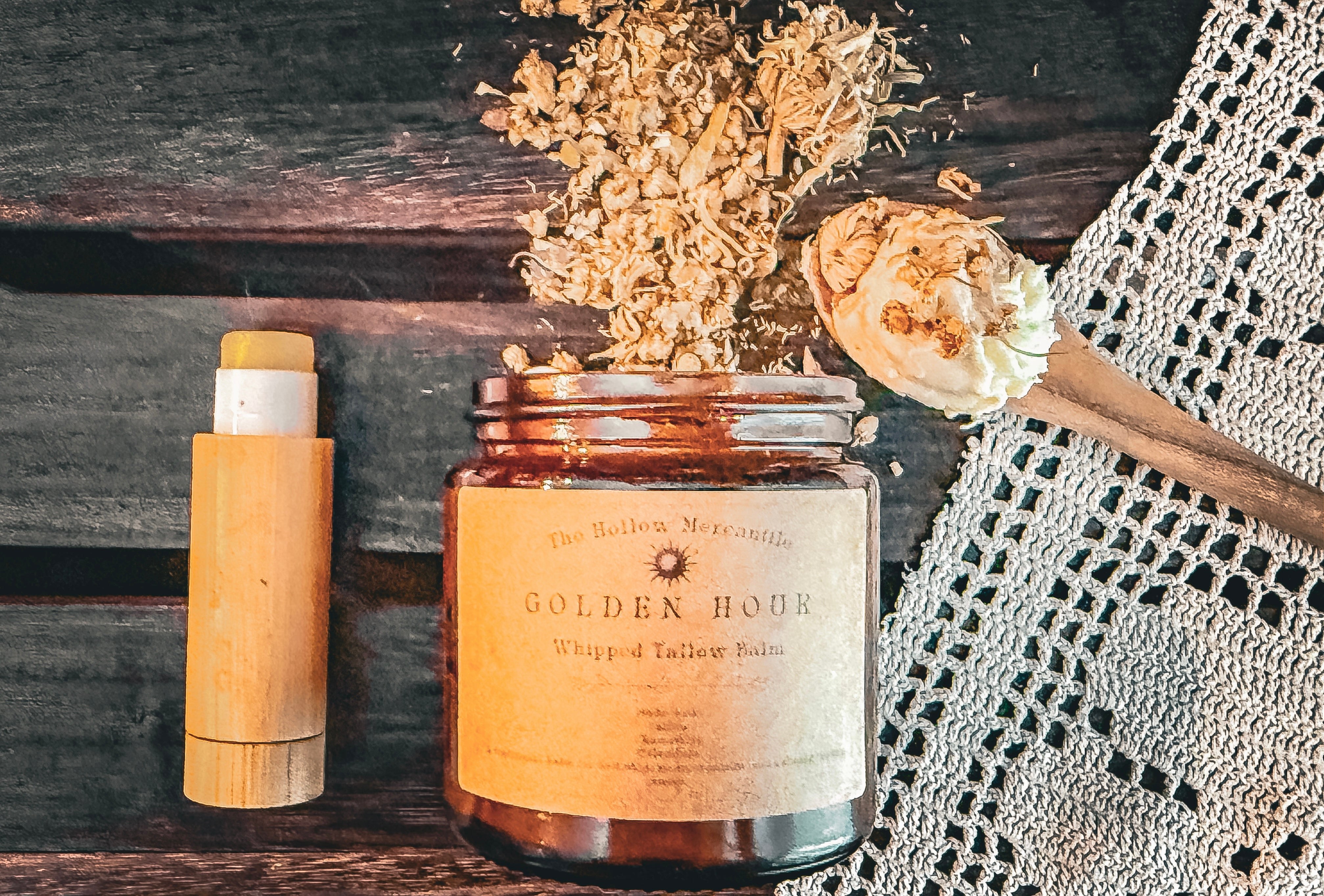 Golden Hour whipped tallow balm with calendula and chamomile