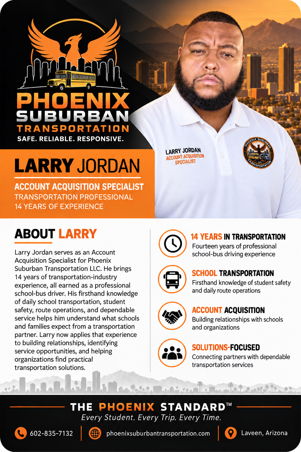 Larry Jordan, Account Acquisition Specialist at Phoenix Suburban Transportation