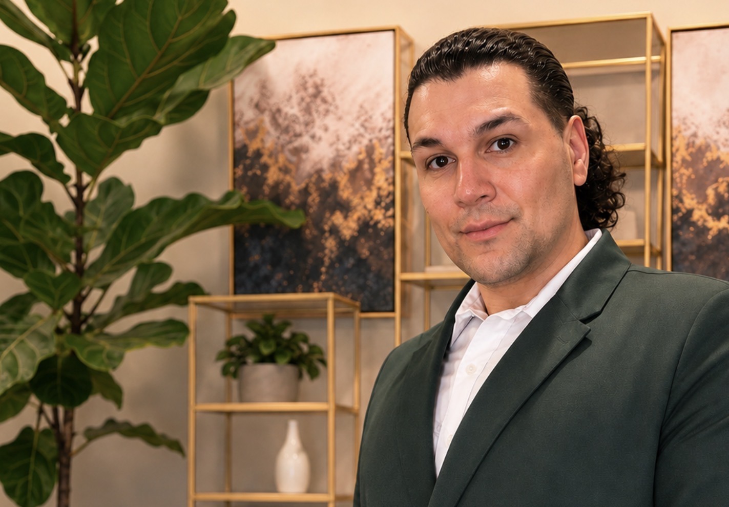 Daniel Lozoya in his counseling office