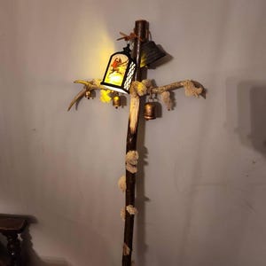 Customer photo of a Krampus lantern in holiday display